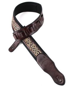 Correa para Guitarra Acolchada de Cuero Tallado en Bloque