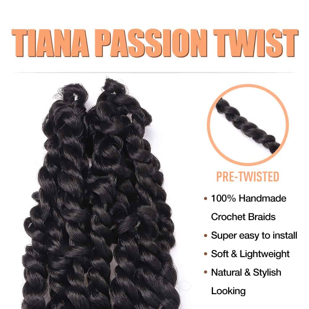 TOYOTRESS Tiana Passion Twist Hair Pre-Twisted 8 Packs 12 - Imagen 4