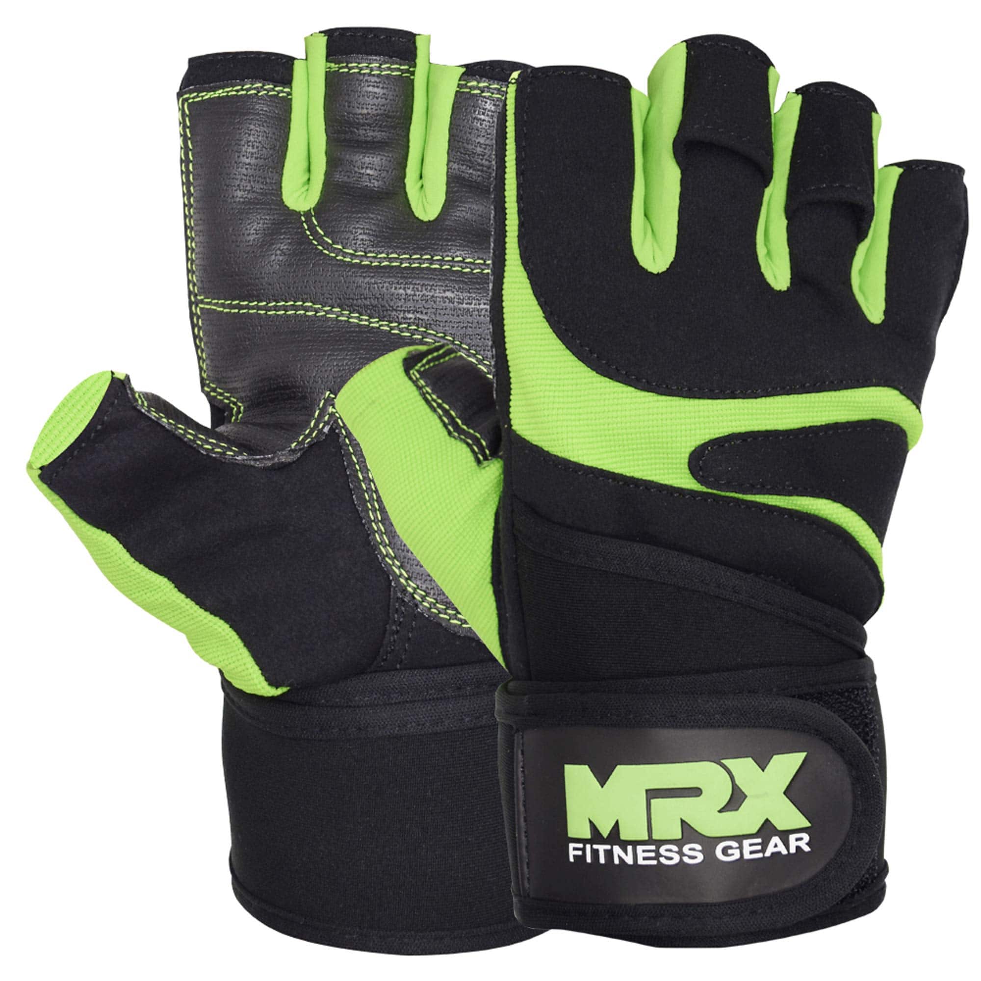 Guantes de levantamiento de pesas MRX para -Negro Verde - Imagen 8
