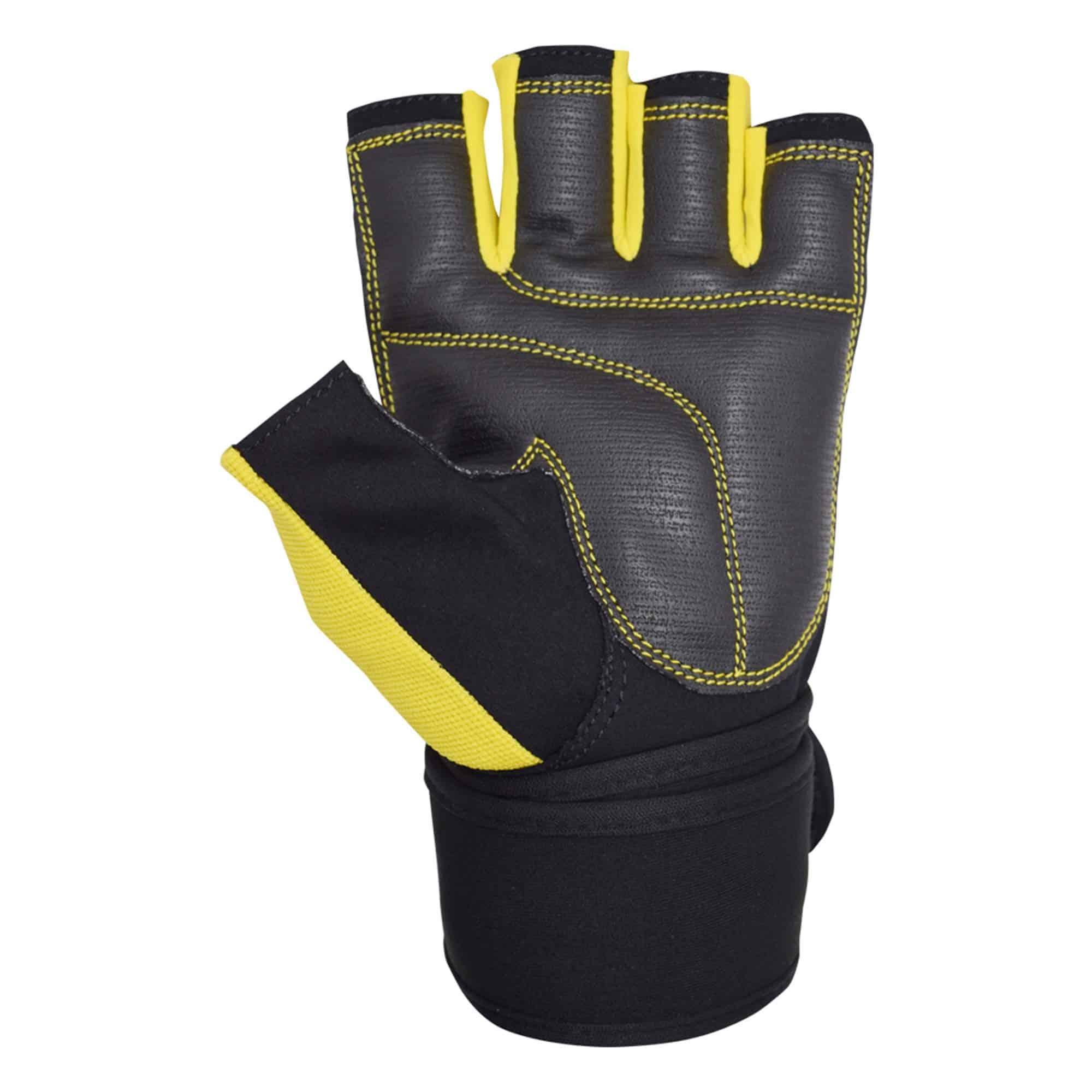 Guantes de Levantamiento de Pesas MRX -Negro Amarillo - Imagen 7