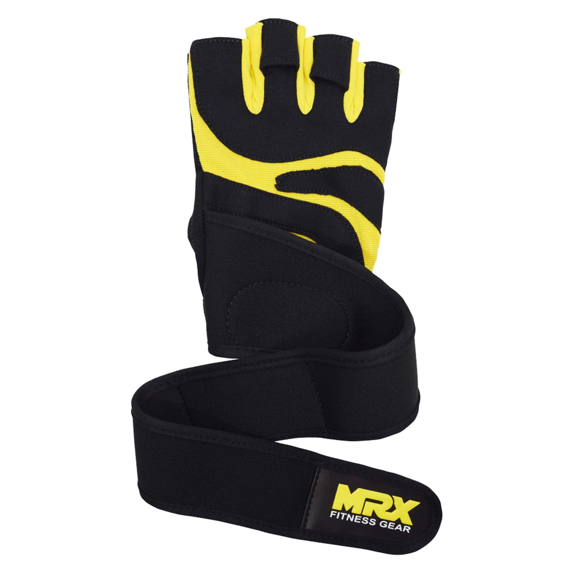 Guantes de Levantamiento de Pesas MRX -Negro Amarillo - Imagen 6