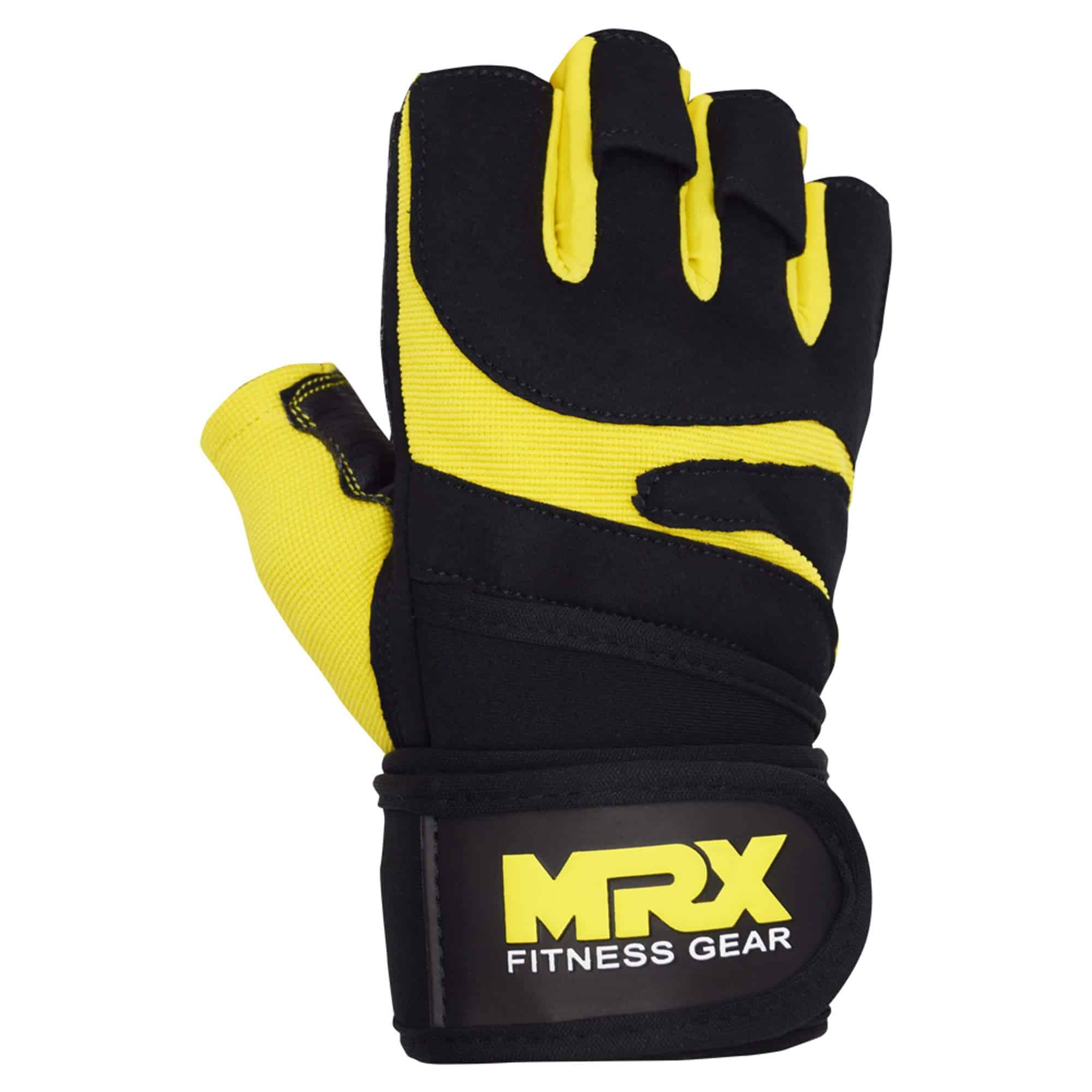 Guantes de Levantamiento de Pesas MRX -Negro Amarillo - Imagen 5