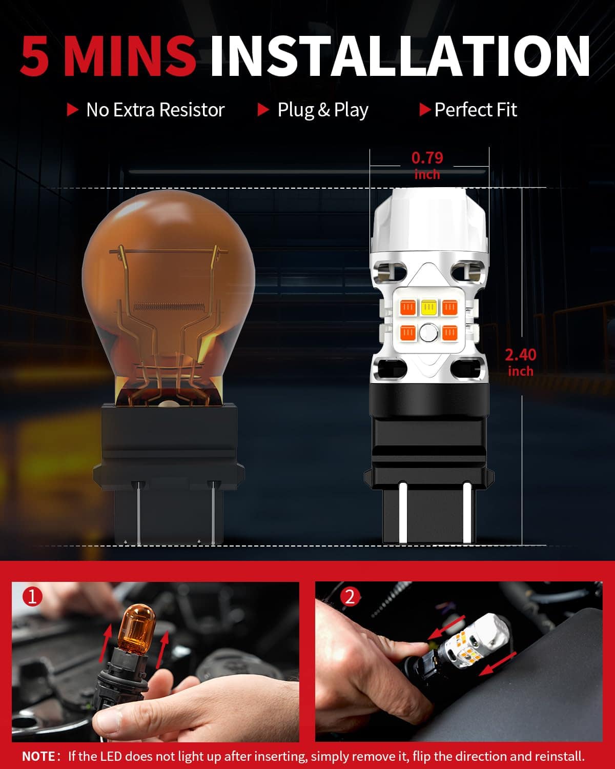 Bombilla LED LASFIT 3157 Switchback 3057 4157 Blanco Ámbar - Imagen 9