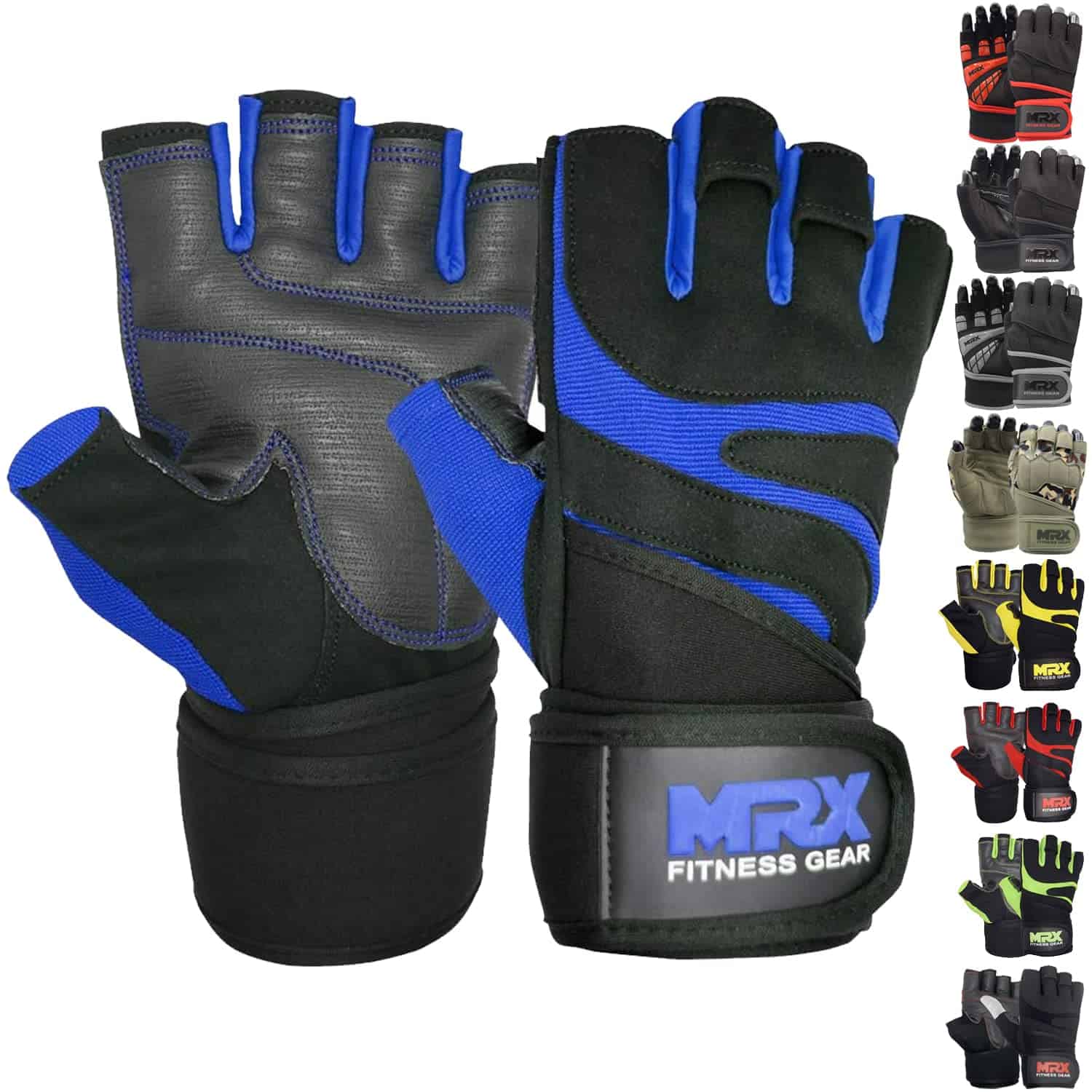 Guantes de levantamiento de pesas MRX -Negro Azul