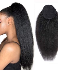 Extensión de Cola de Caballo Kinky Straight 100% Cabello