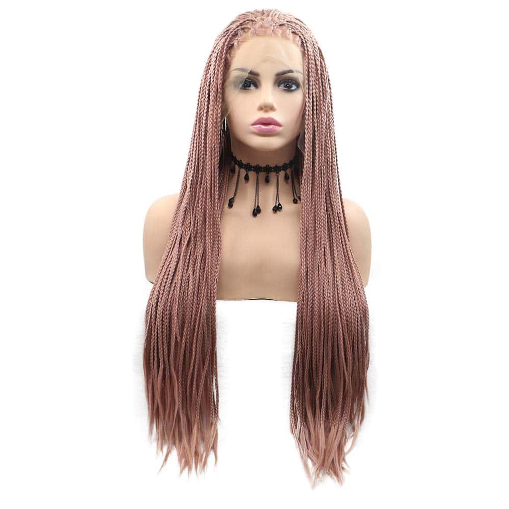 Pelucas de Encaje Sintético Trenzado en Caja Rosa Sylvia de