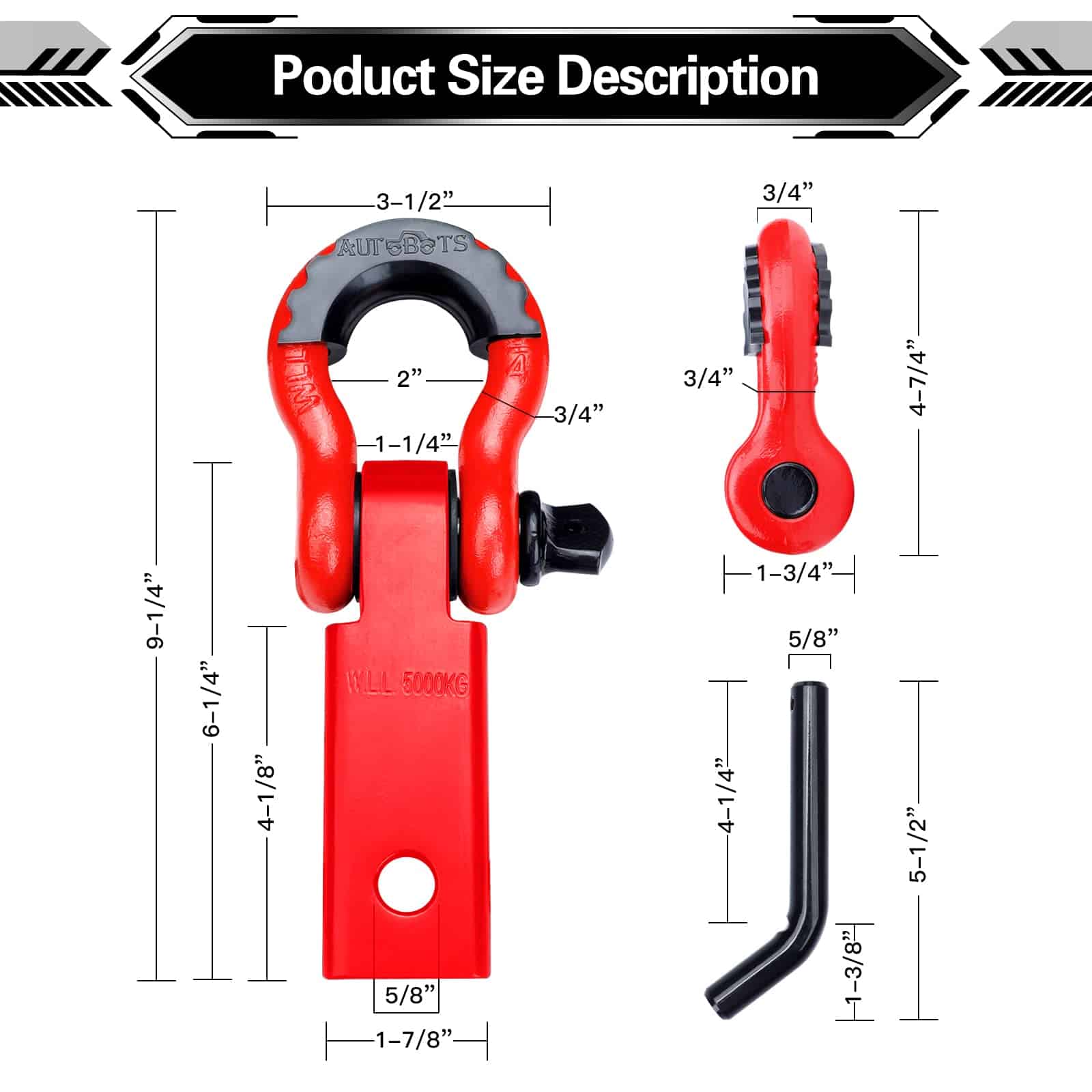 AUTOBOTS Enganche de Remolque 2", Resistencia a la Rotura - Imagen 4