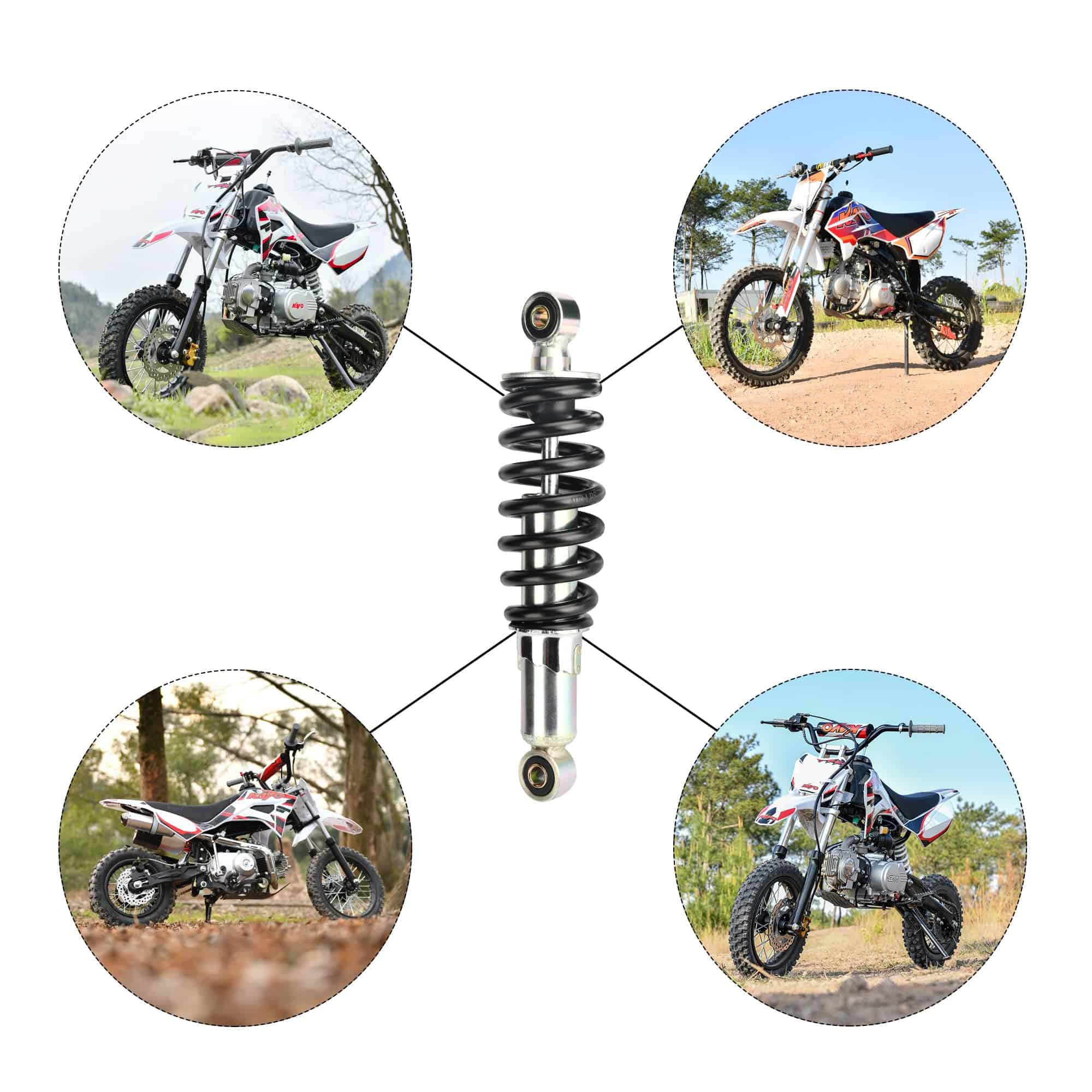 Amortiguador trasero RUTU 10.25" 260mm, Amortiguador Mono, - Imagen 8