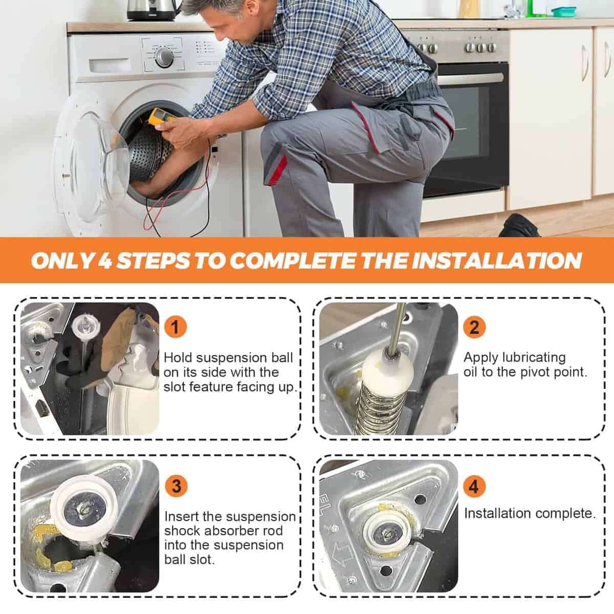 (2025 Actualizado) Kit de Barra de Suspensión de Lavadora - Imagen 7