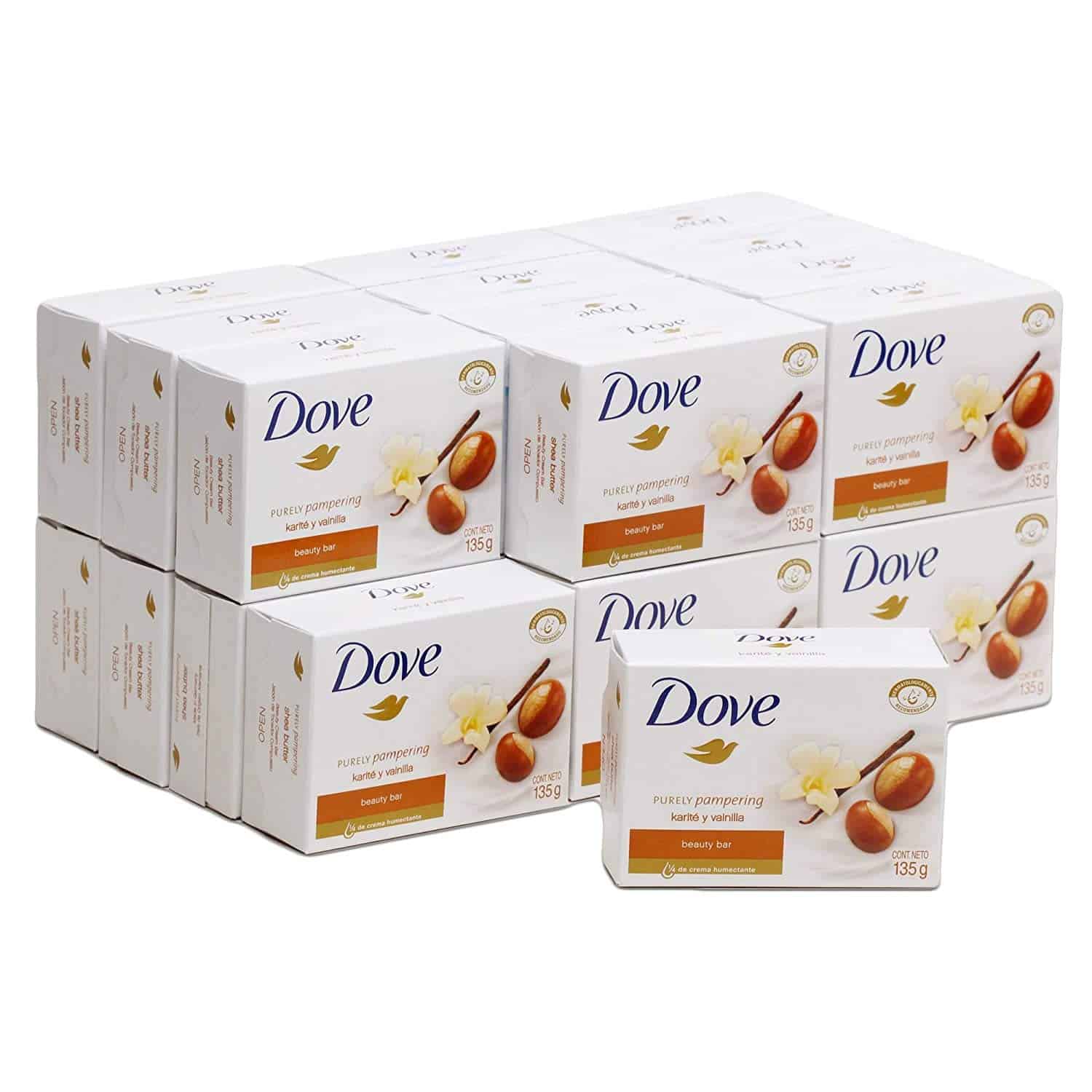 Jabón de Belleza Dove con Manteca de Karité y Vainilla,