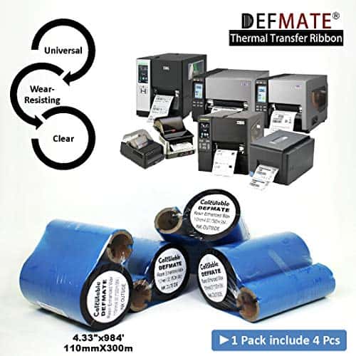 DEFMATE 4 Rollos 4.33" x 984' Cinta de Transferencia - Imagen 3