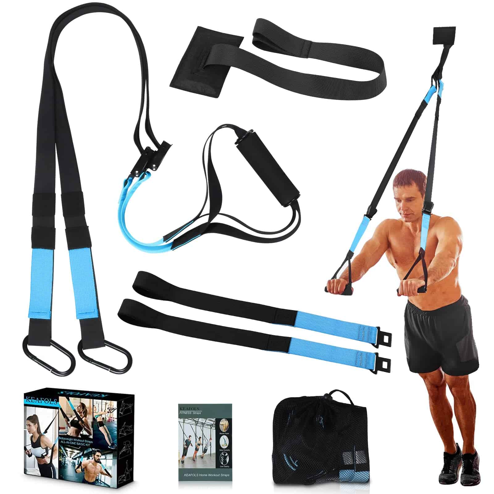 Kit de Suspensión de Fitness KEAFOLS con Correas de