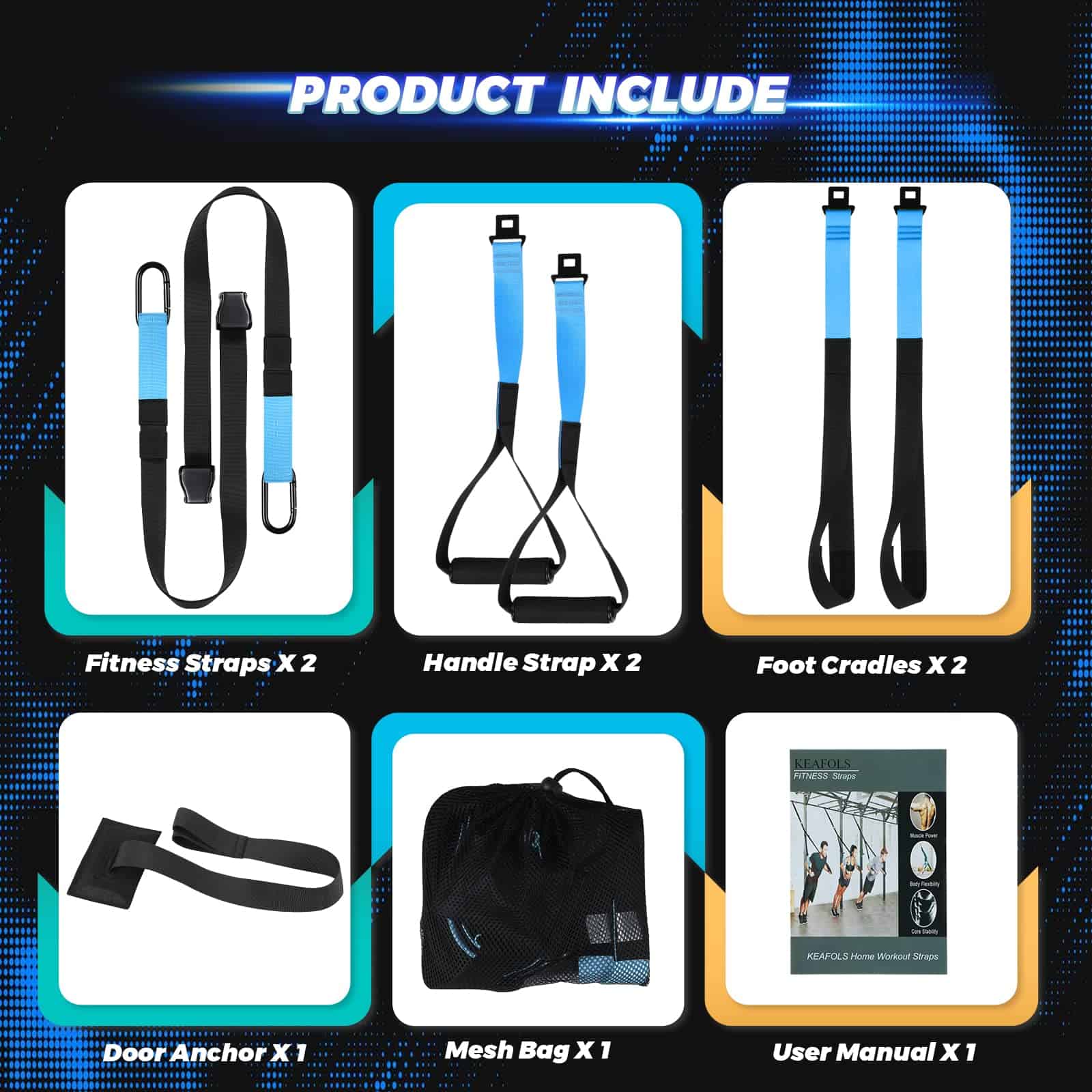 Kit de Suspensión de Fitness KEAFOLS con Correas de - Imagen 4