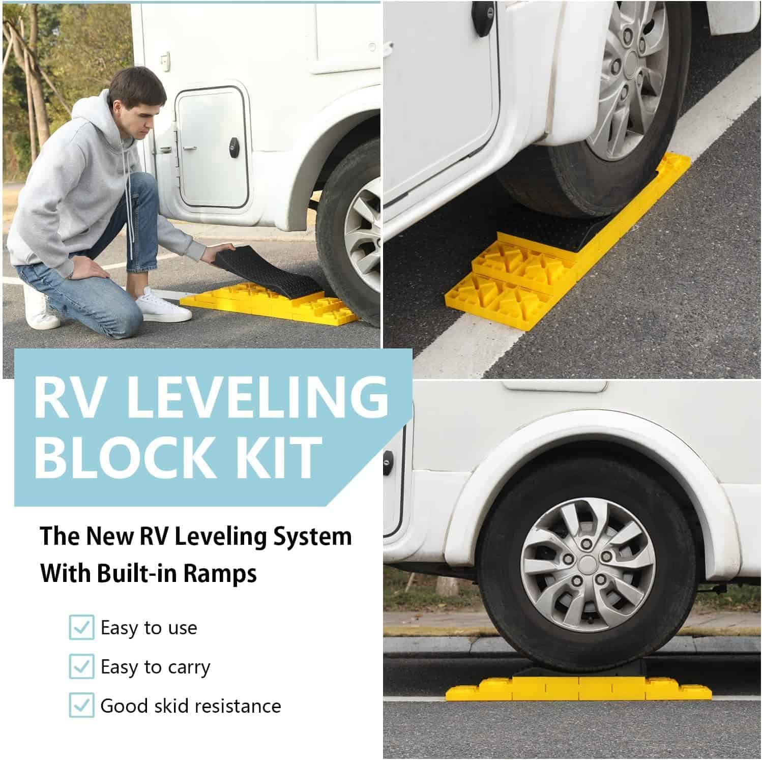 Bloques de nivelación para RV de Homeon Wheels, -Amarillo+Ne - Imagen 4