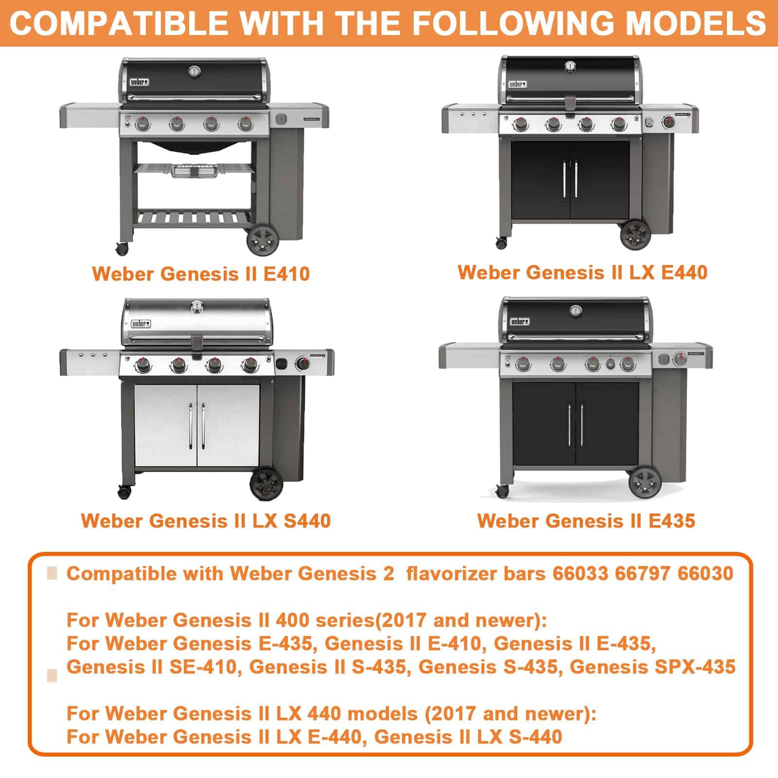 Barras Flavorizer 66033 para Weber GS4 Genesis 2 E-410 - Imagen 3