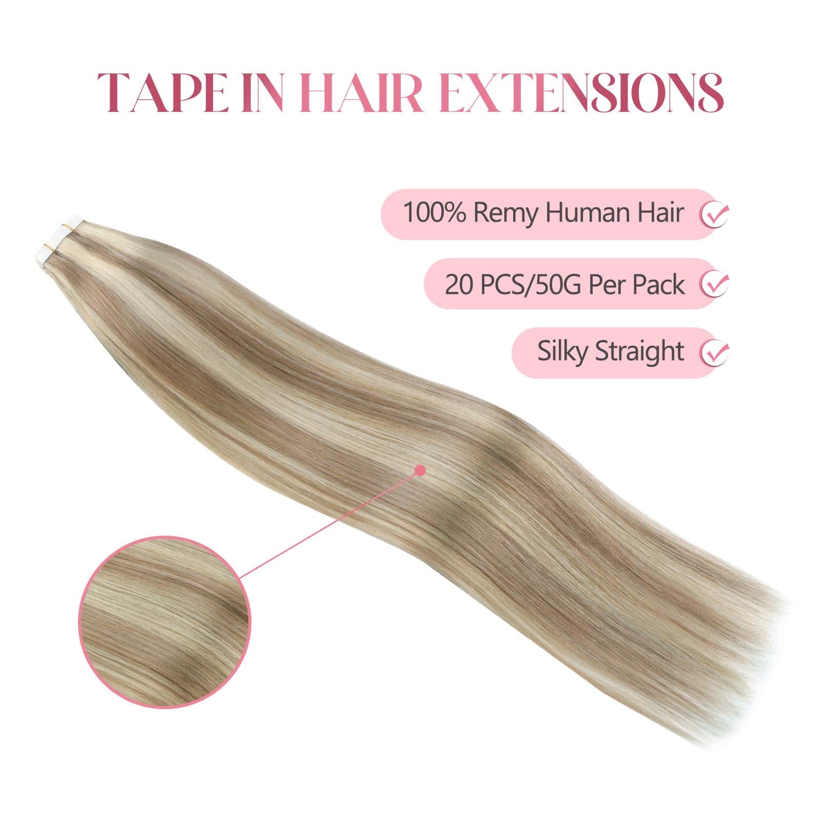 Extensiones de Cabello Invisible de Cinta Seamless - Imagen 3