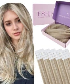Extensiones de Cabello Humano Fshine 14 Pulgadas Rubias