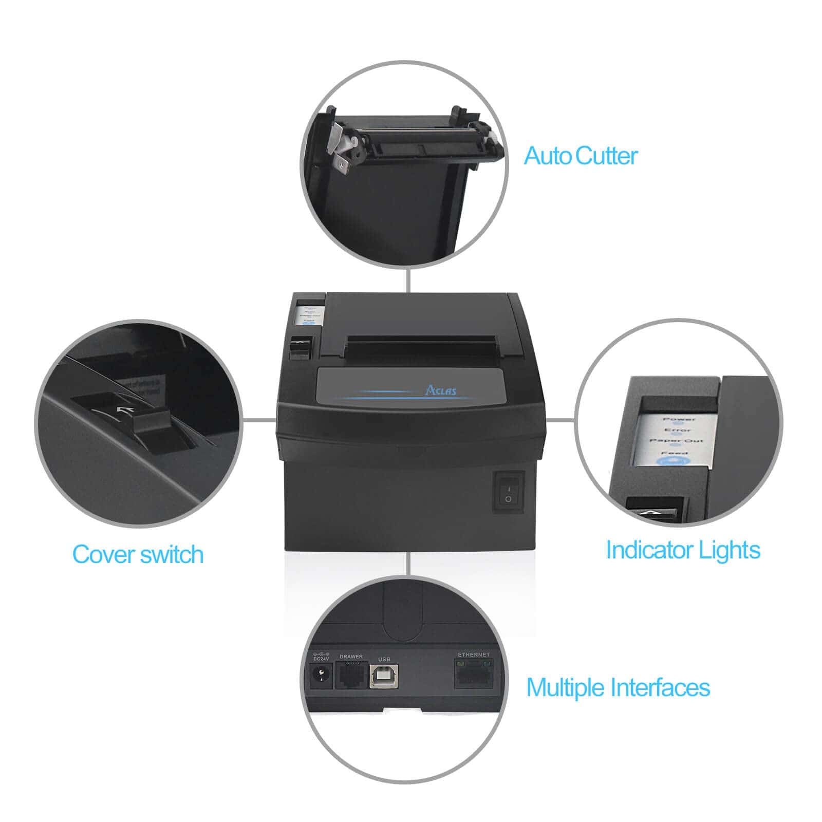 Impresora Térmica Aclas 3'1/8 80mm con Cortador Automático - Imagen 7