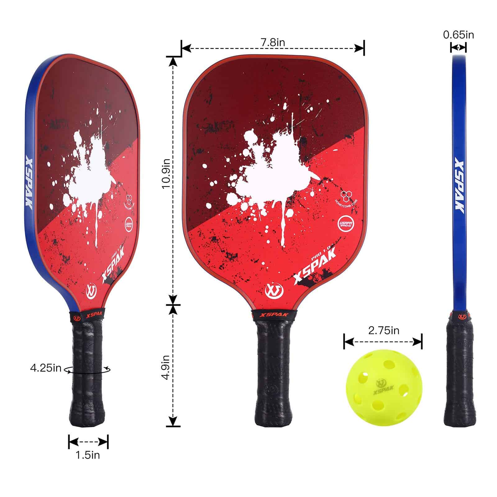 XS XSPAK Set de Paletas de Pickleball de 2 con Bolsa, - Imagen 3