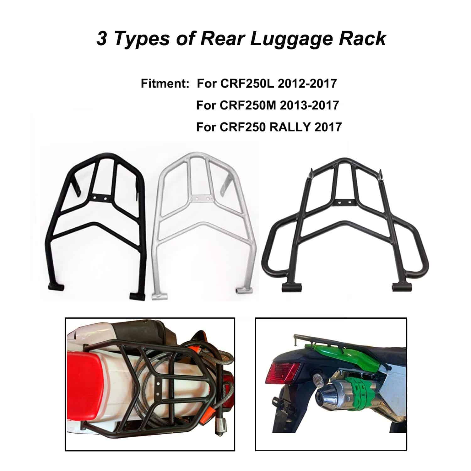 Portaequipajes trasero para motocicleta COPART con barra de - Imagen 5