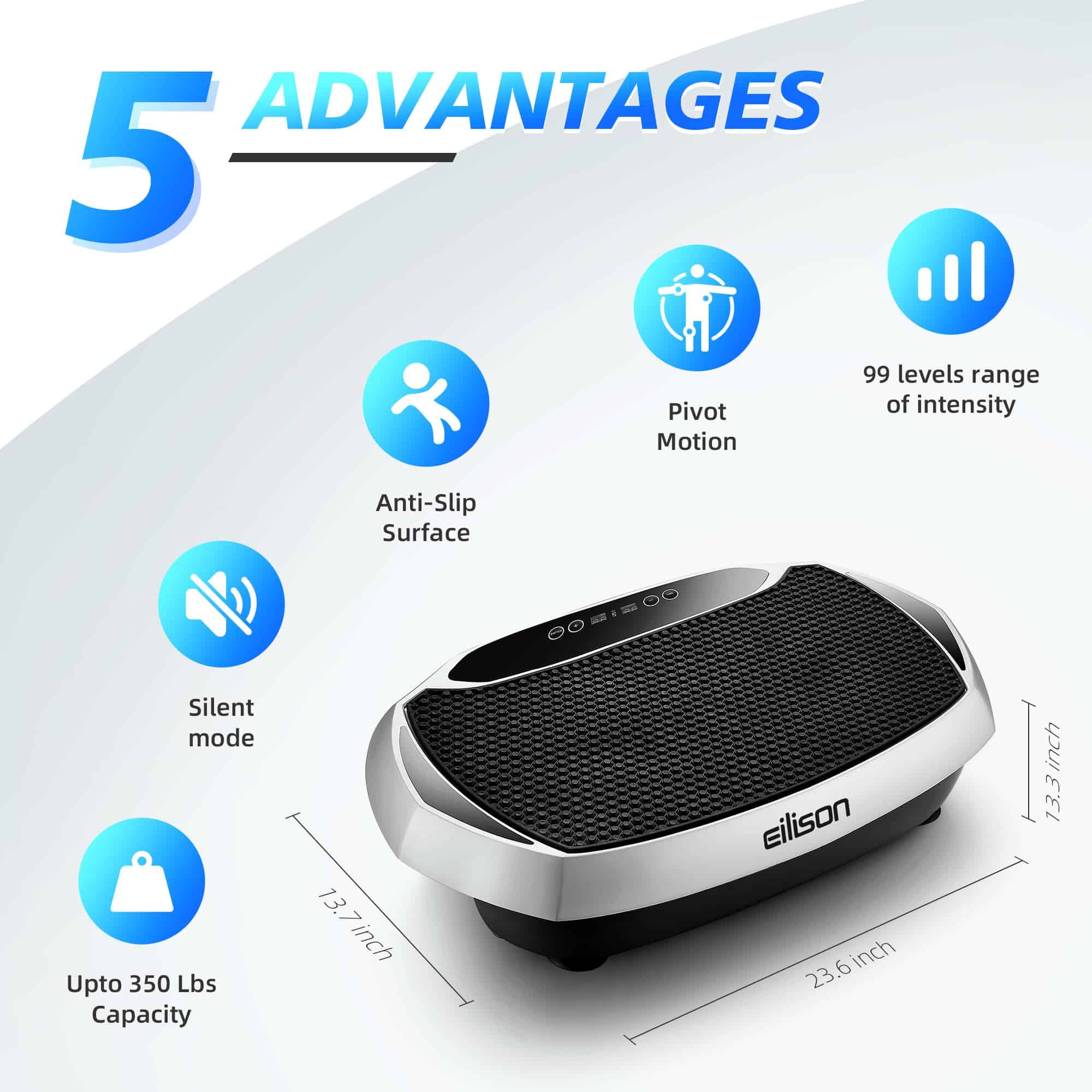 Máquina de Ejercicio de Placa de Vibración -Plateado perno - Imagen 3