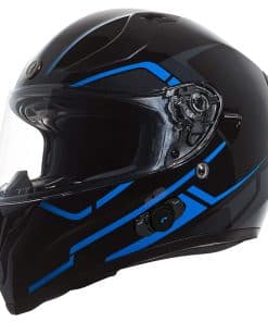 Casco de motocicleta integral inalámbrico -Negro brillante y