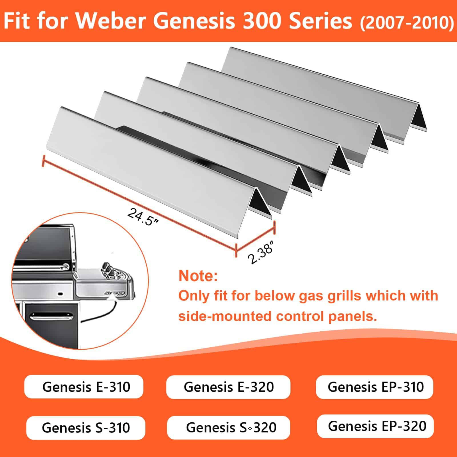 Barras Flavorizer de Acero Inoxidable de 24.5 pulgadas de - Imagen 3