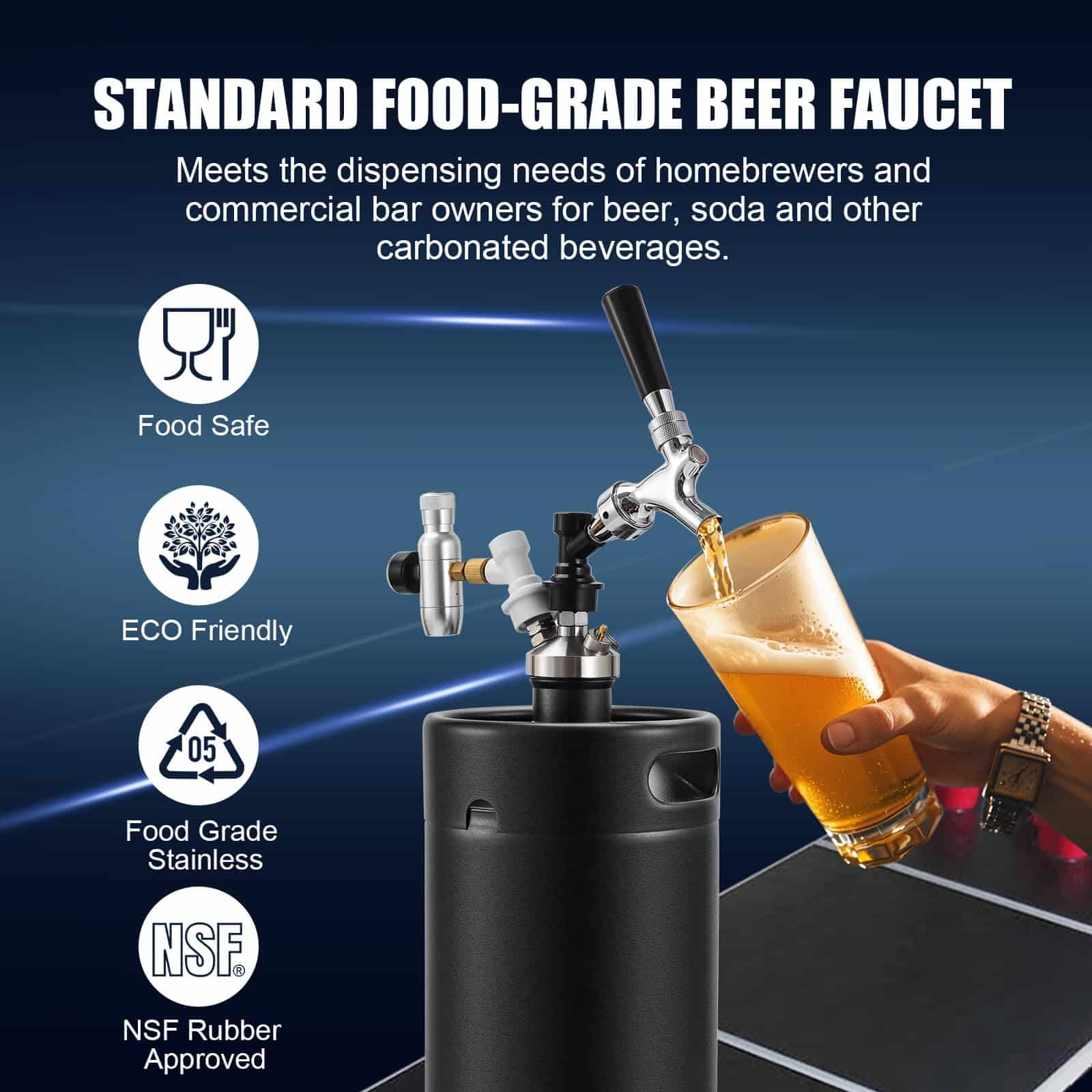 Grifo de cerveza mejorado FERRODAY, todo de acero - Imagen 5