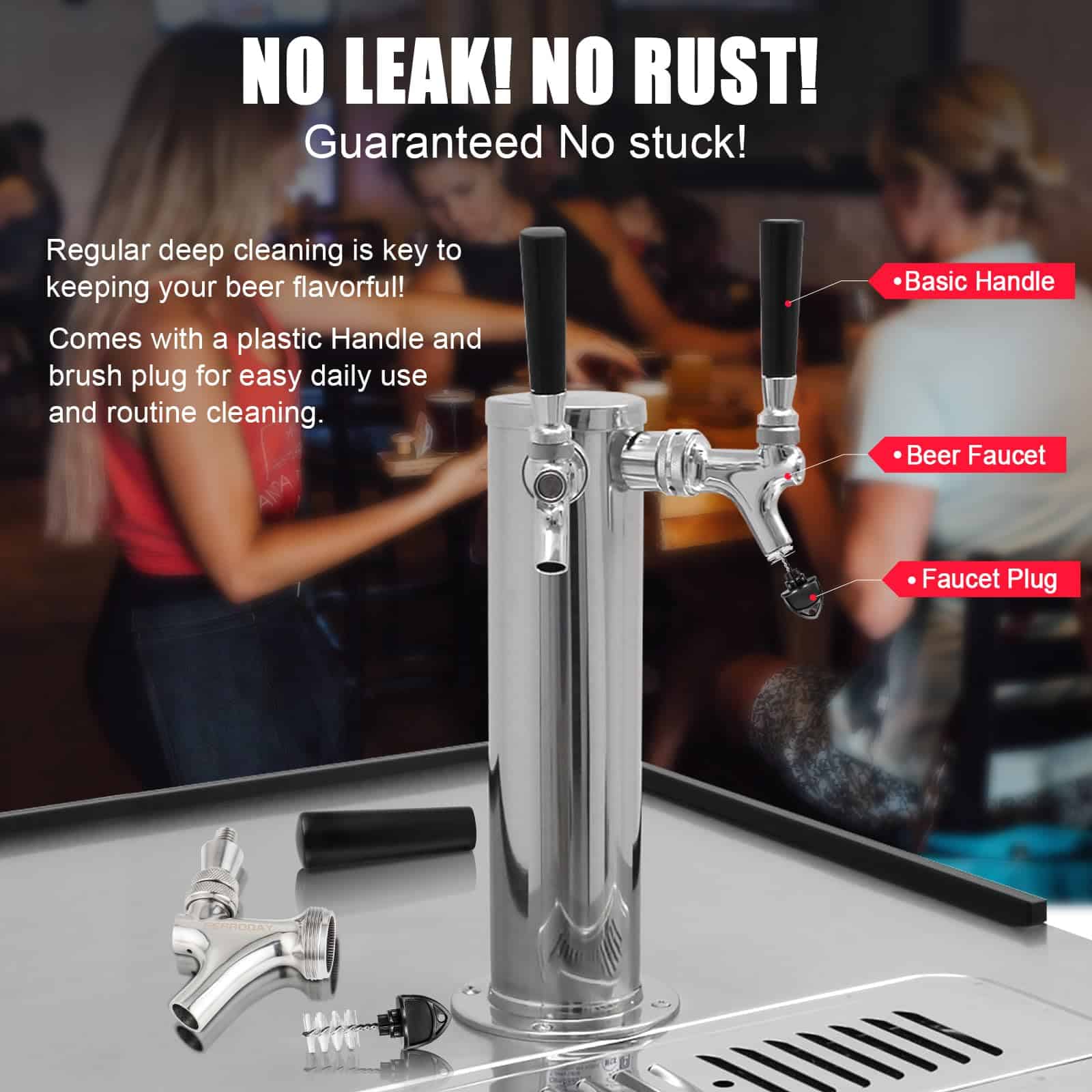 Grifo de cerveza mejorado FERRODAY, todo de acero - Imagen 8