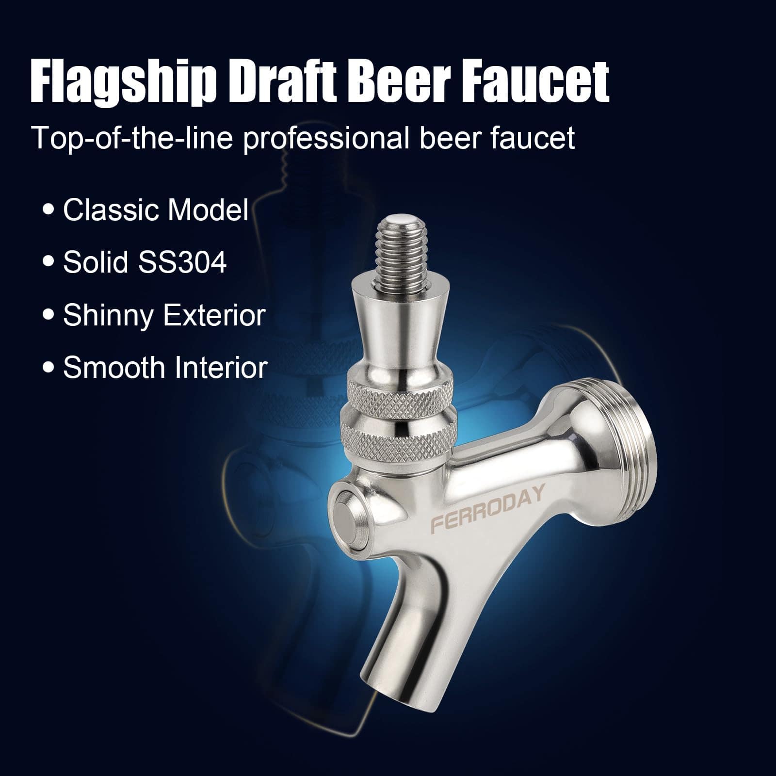 Grifo de cerveza mejorado FERRODAY, todo de acero - Imagen 4
