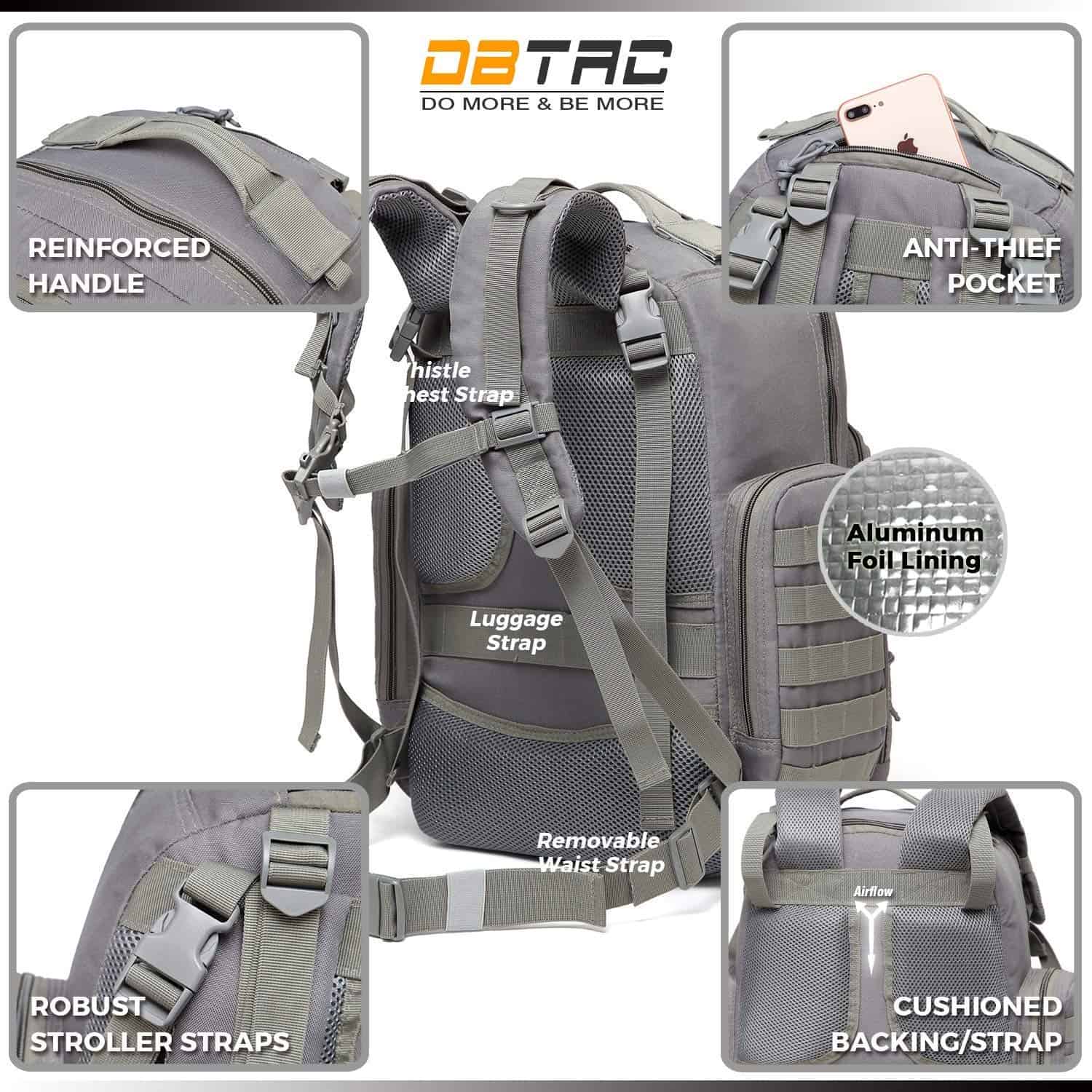 Mochila para pañales para papá, DBTAC Bolso grande para - Imagen 10