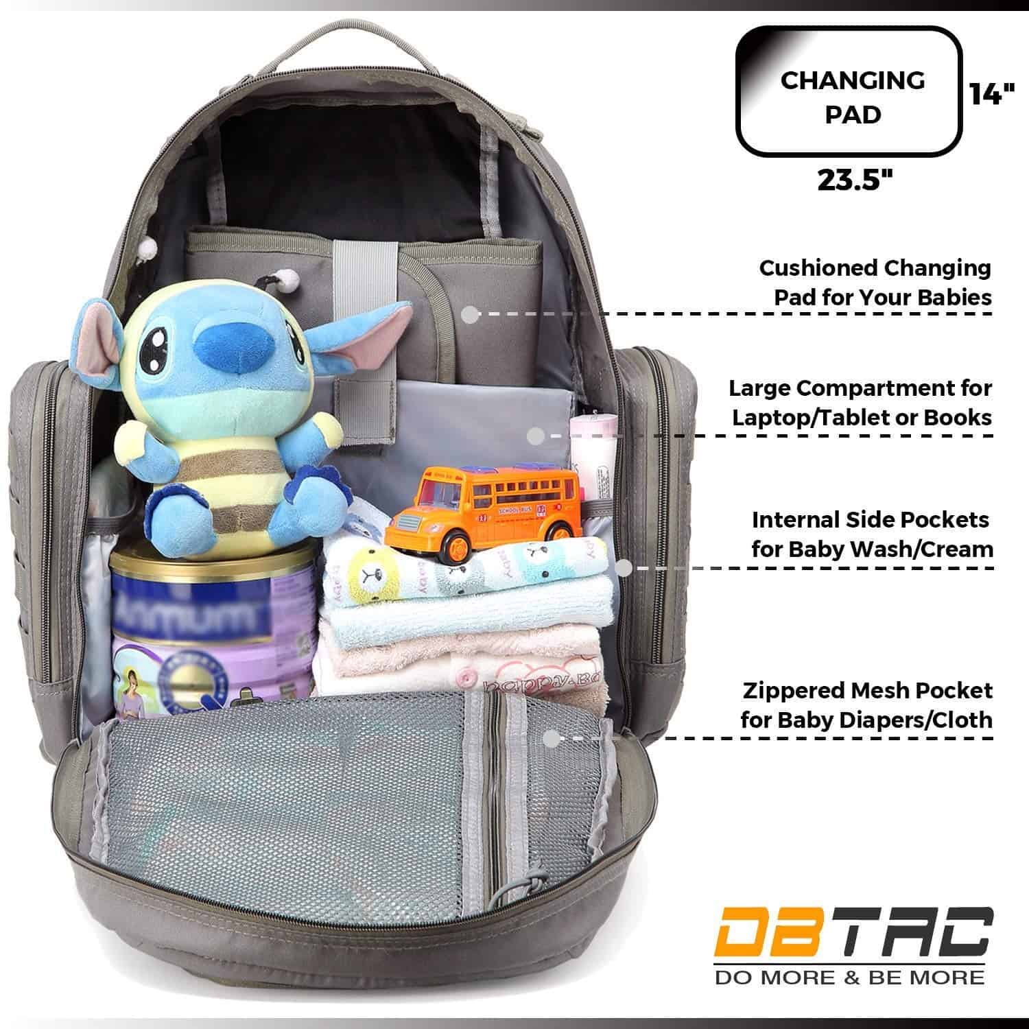 Mochila para pañales para papá, DBTAC Bolso grande para - Imagen 9