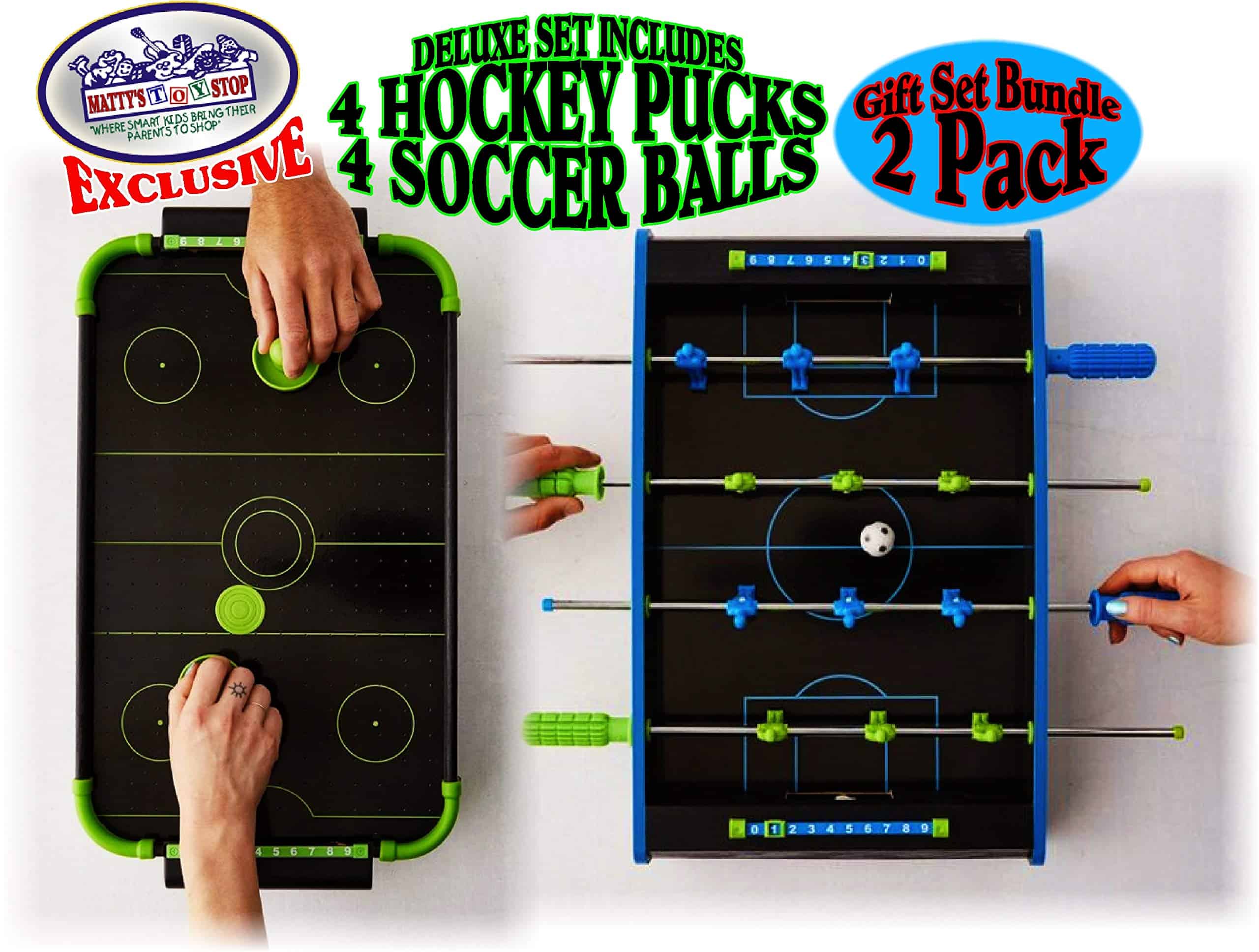 Juego de Regalo Deluxe de 20" de Air Hockey NEON de Mesa de - Imagen 5