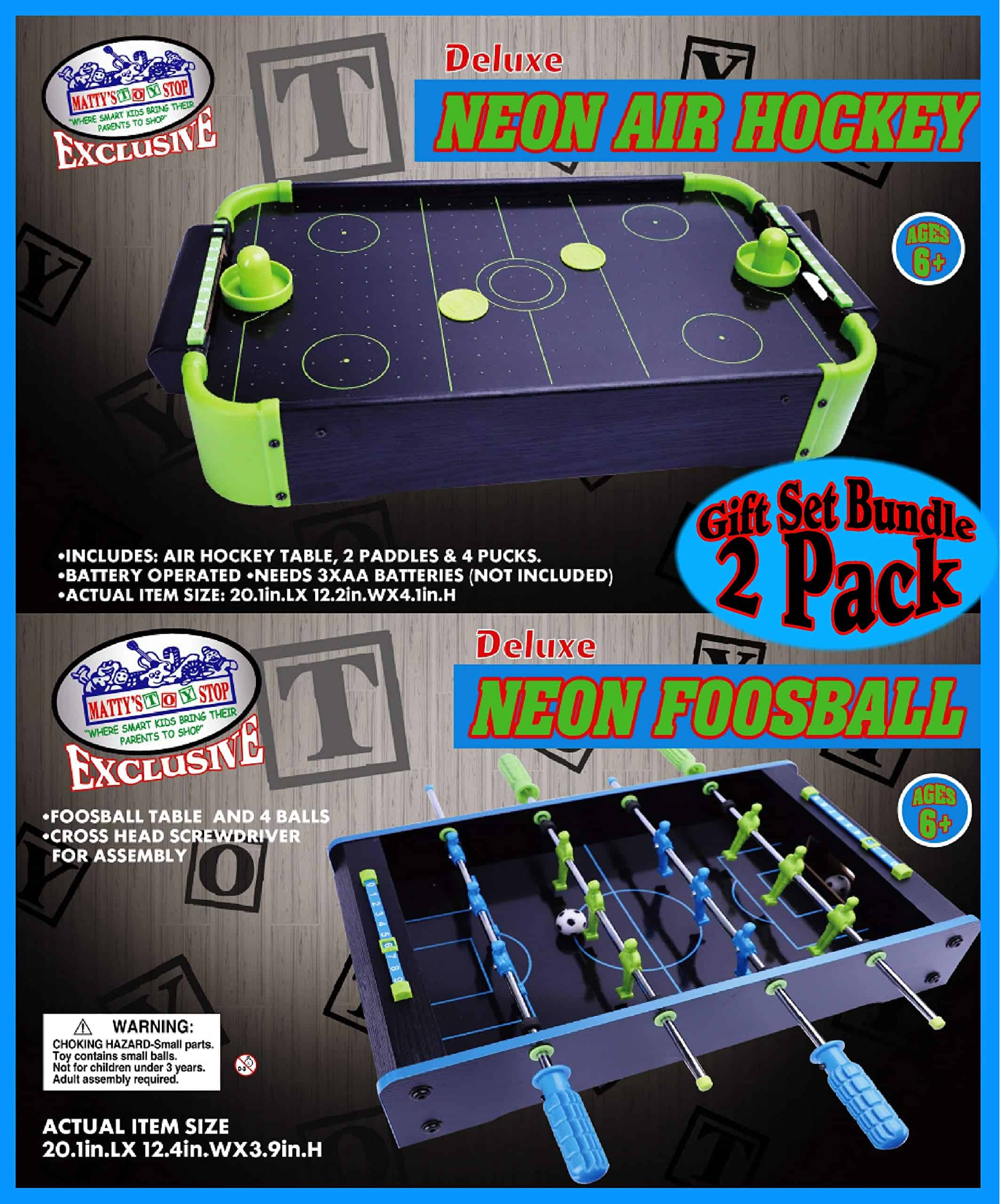 Juego de Regalo Deluxe de 20" de Air Hockey NEON de Mesa de - Imagen 7