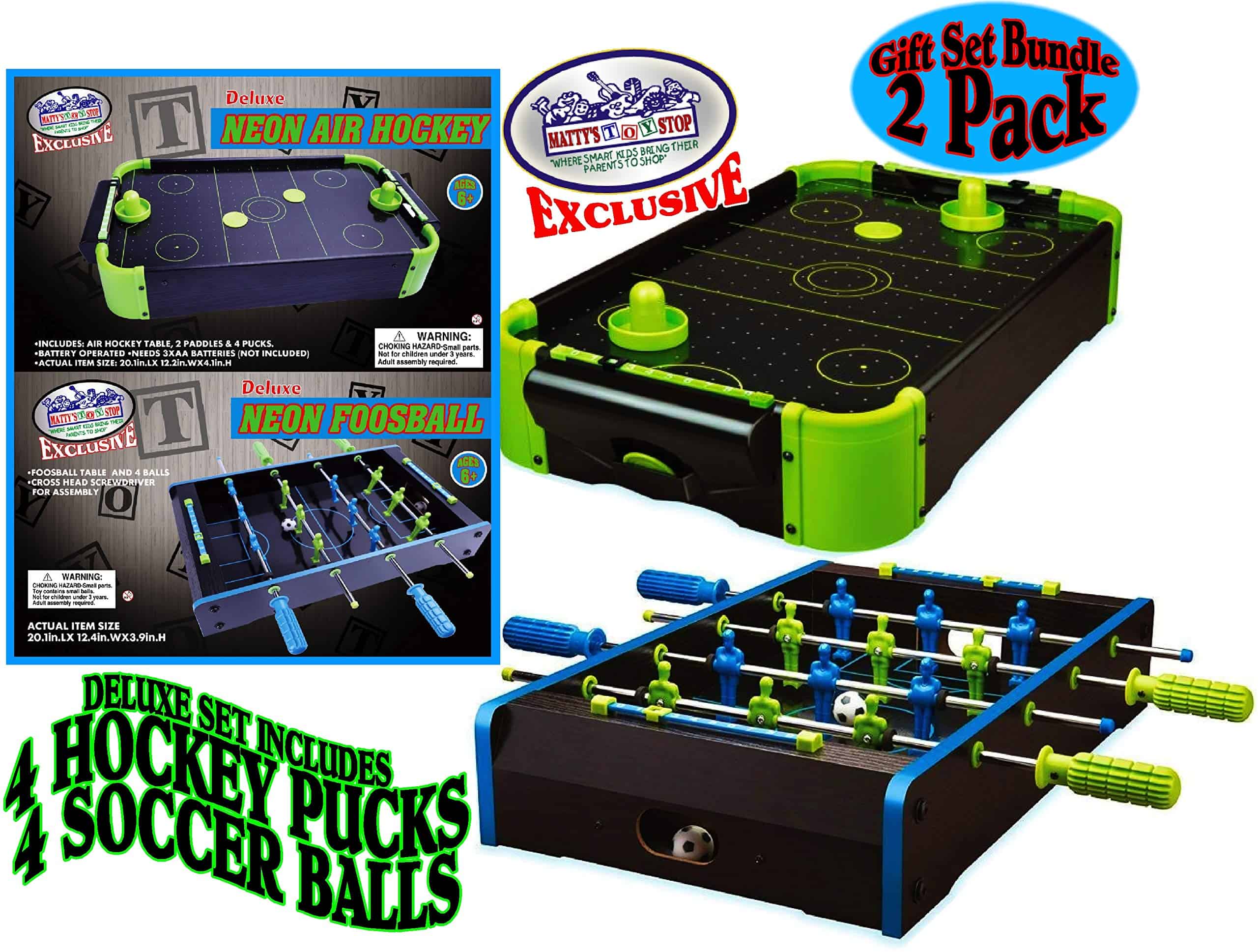 Juego de Regalo Deluxe de 20" de Air Hockey NEON de Mesa de - Imagen 8