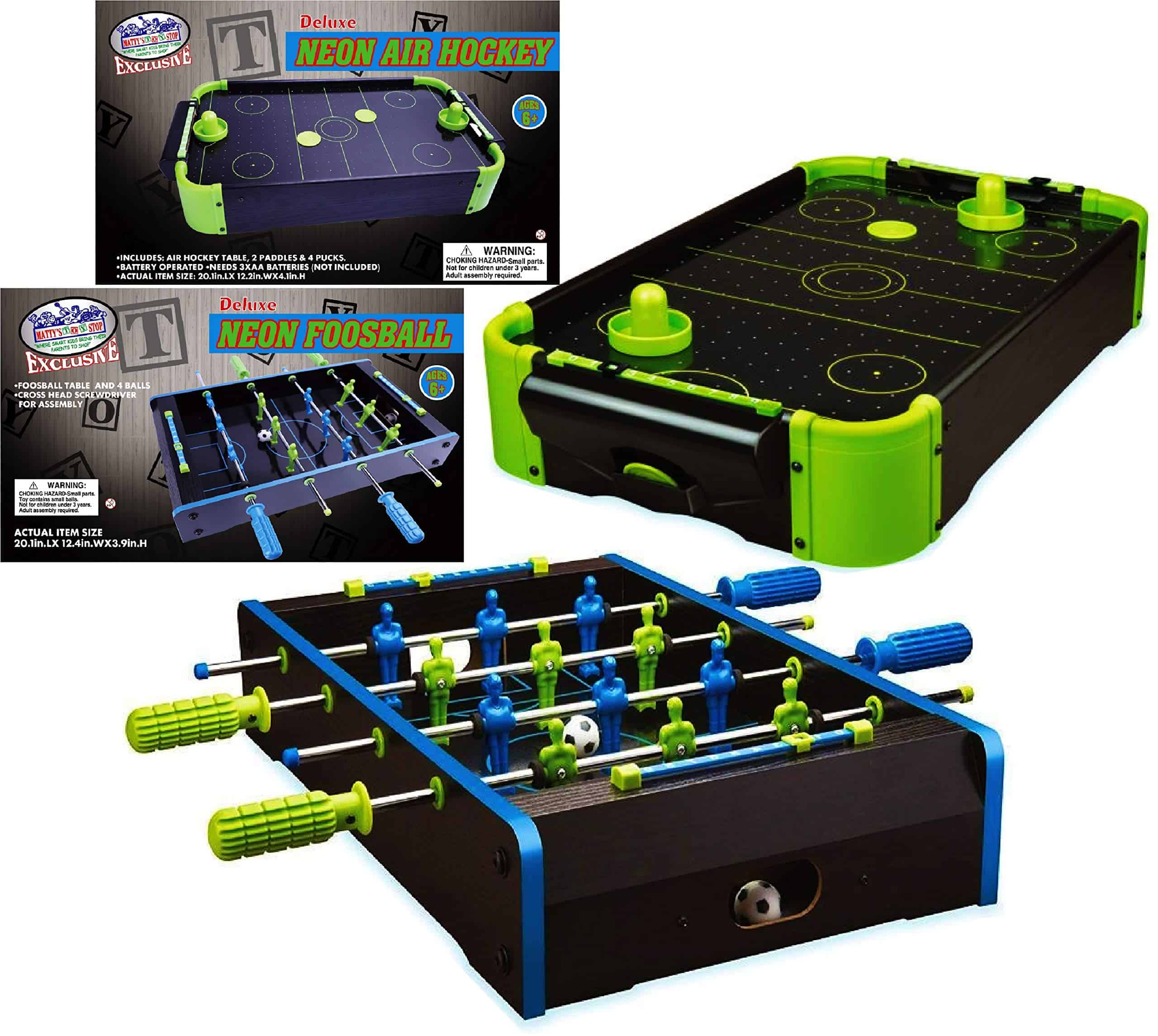 Juego de Regalo Deluxe de 20" de Air Hockey NEON de Mesa de