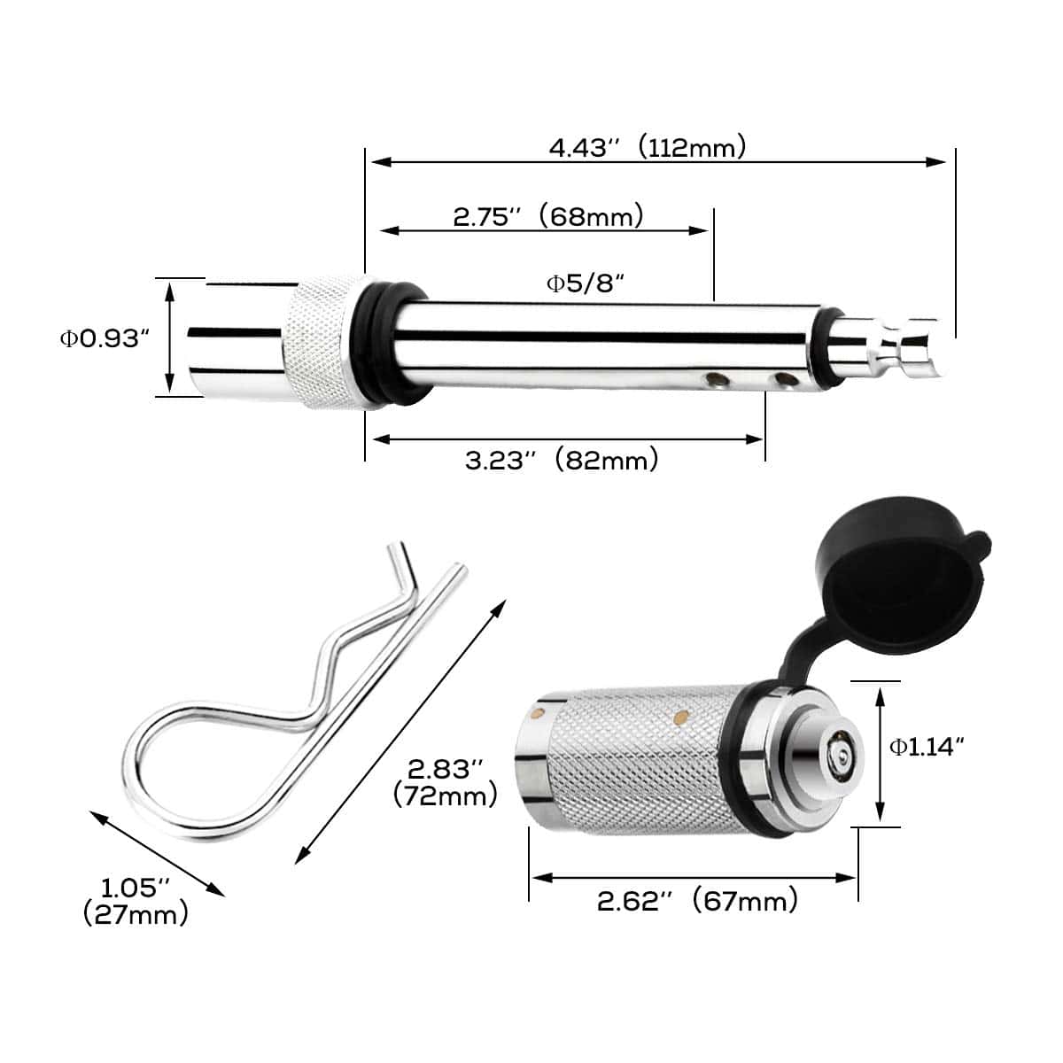 IKURAM R Pasador de cierre para enganche de 2 pulgadas 5/8" - Imagen 3