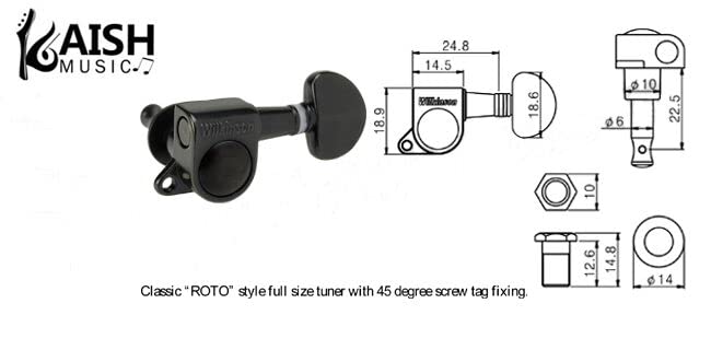 Clavijas de afinación de guitarra estilo ROTO de Wilkinson - Imagen 3