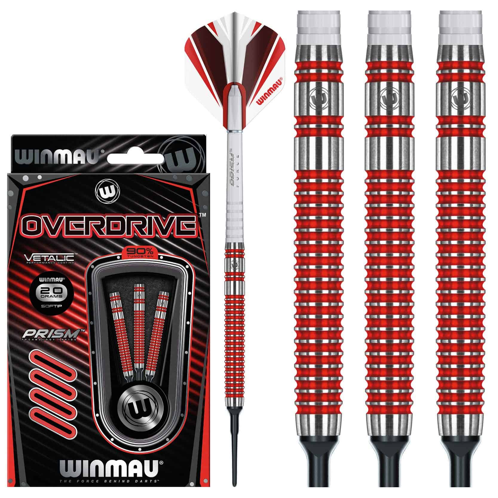 Set de Dardos de Punta Blanda Winmau Overdrive de Tungsteno