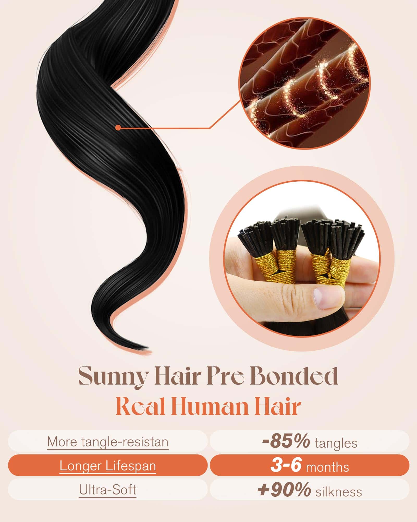 Extensiones de Cabello Sunny Hair I Tips Cabello Real - Imagen 5