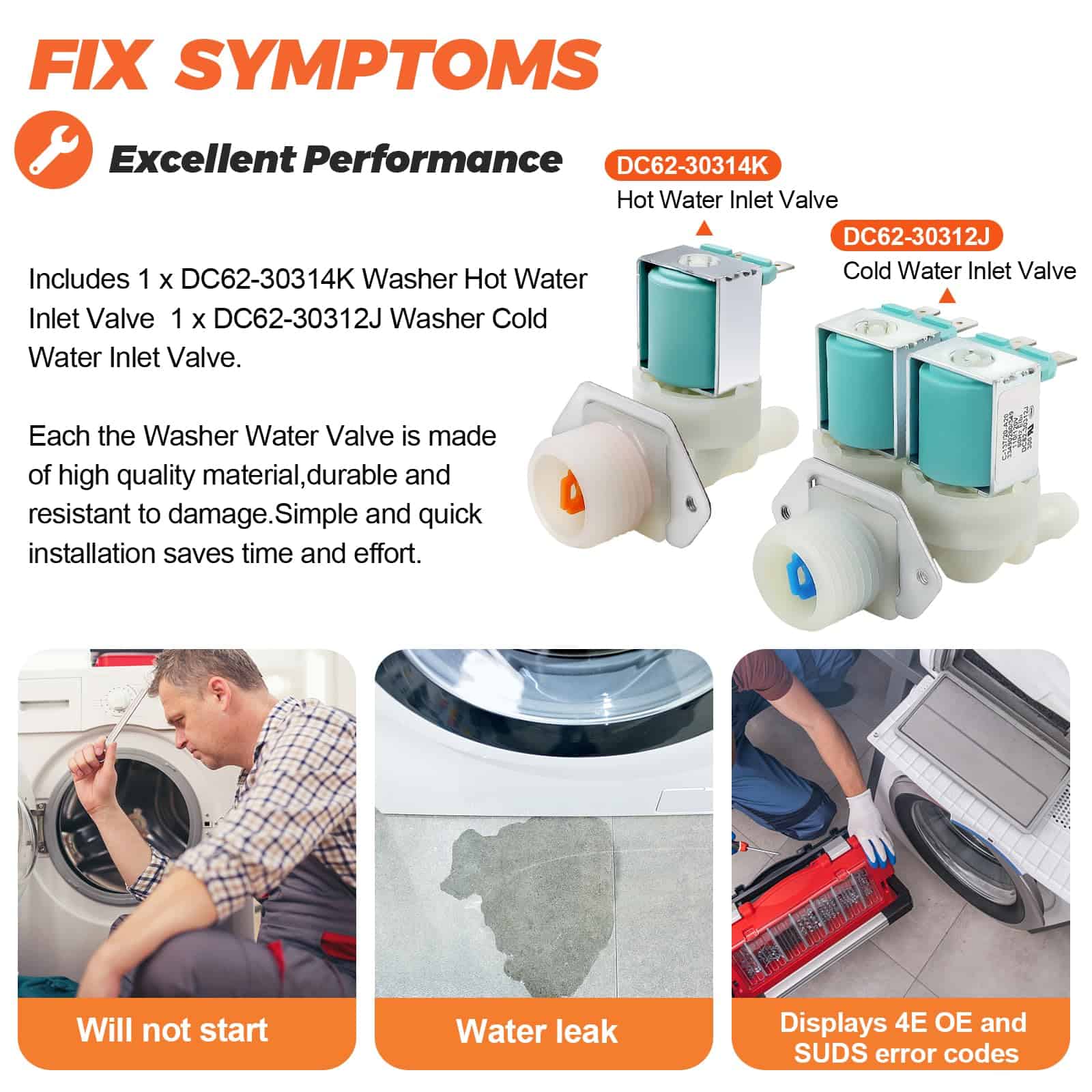 Kit de Válvula de Agua Fría y Caliente DC62-30312J & - Imagen 5