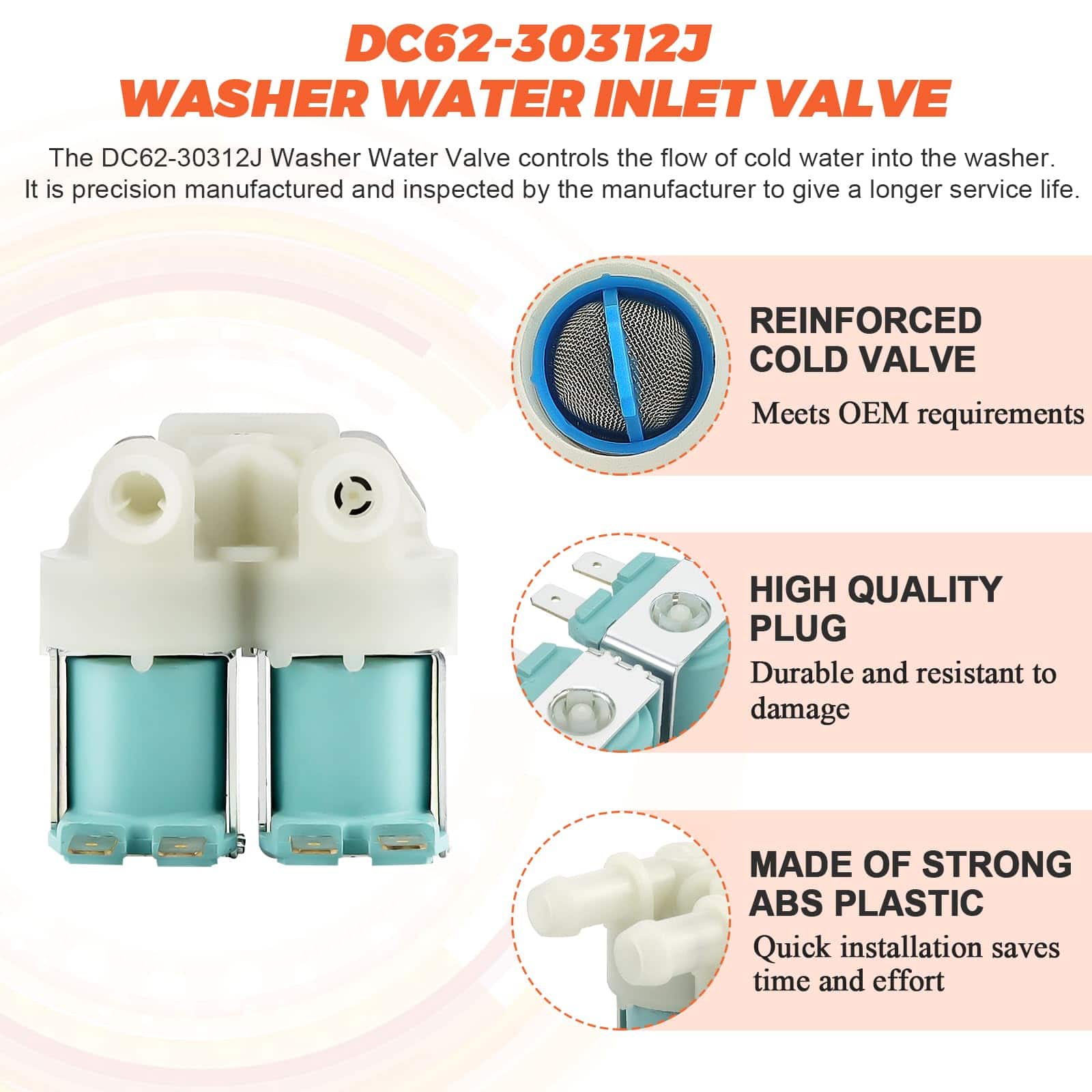 Kit de Válvula de Agua Fría y Caliente DC62-30312J & - Imagen 3