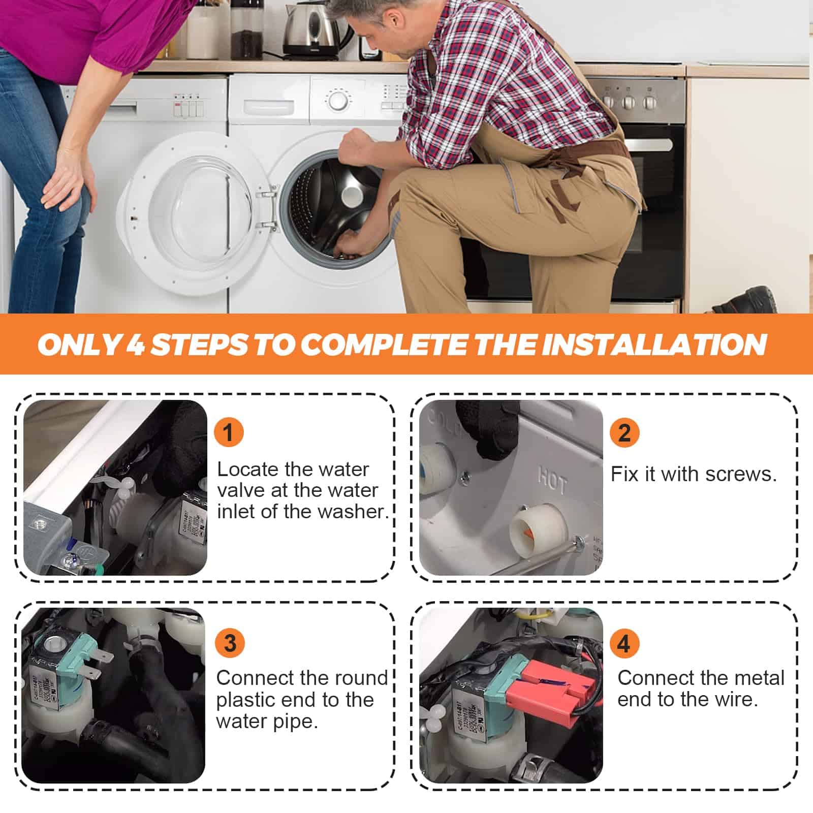 Kit de Válvula de Agua Fría y Caliente DC62-30312J & - Imagen 7