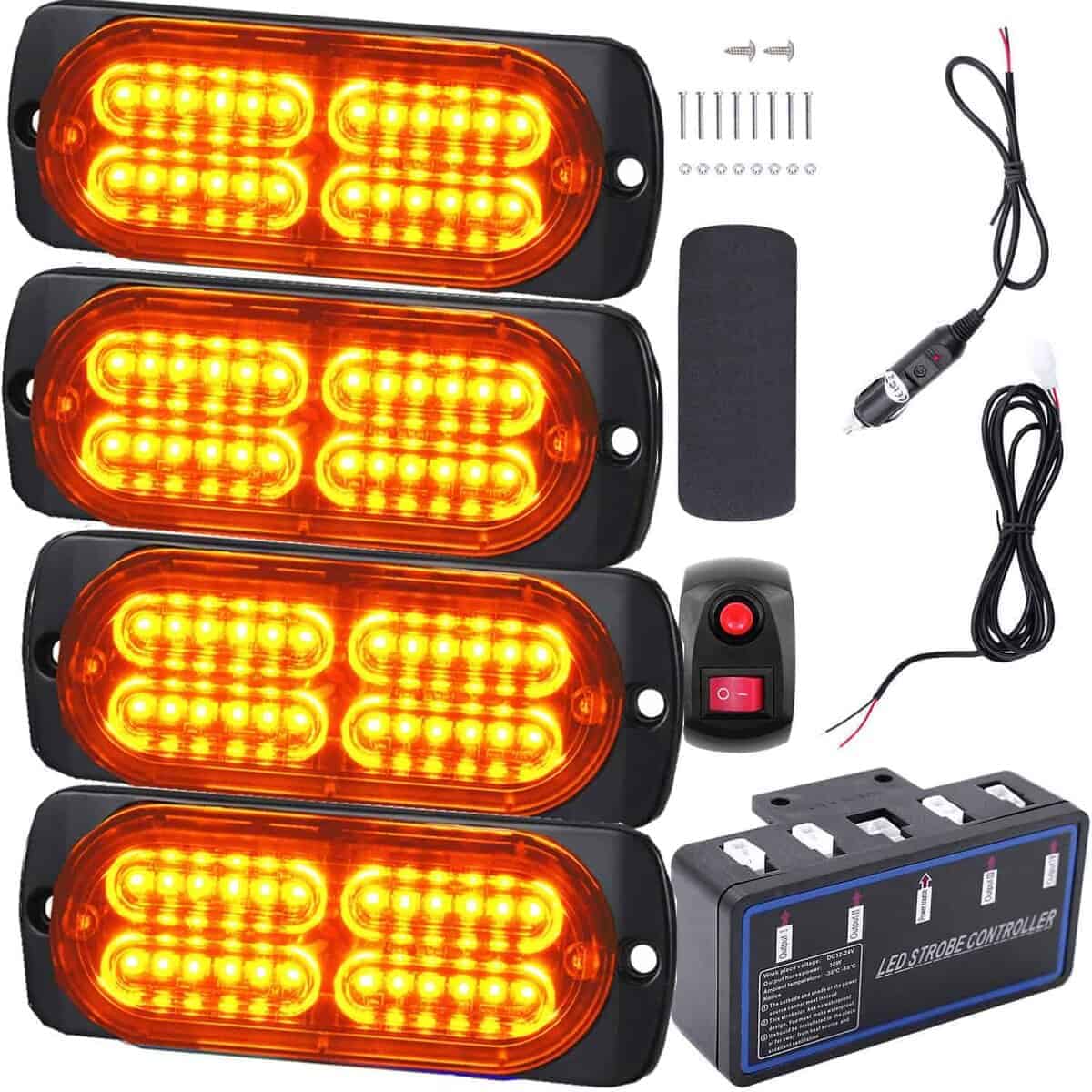 Luces de Advertencia LED EASE2U, 4pcs Luces de Emergencia