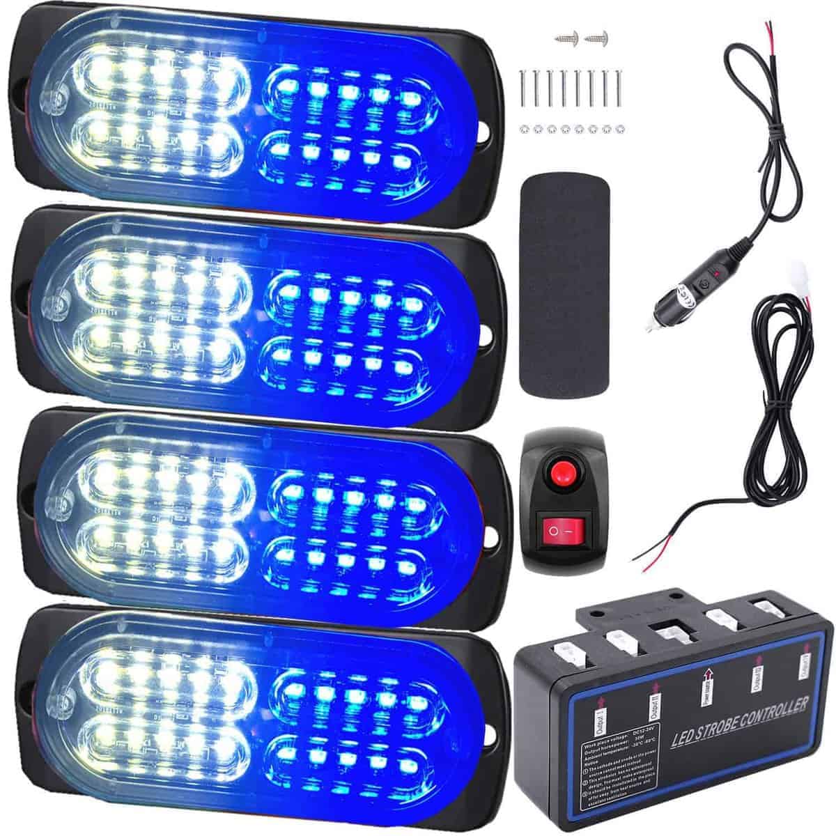 Luces de Advertencia LED EASE2U, 4pcs Luces de Advertencia