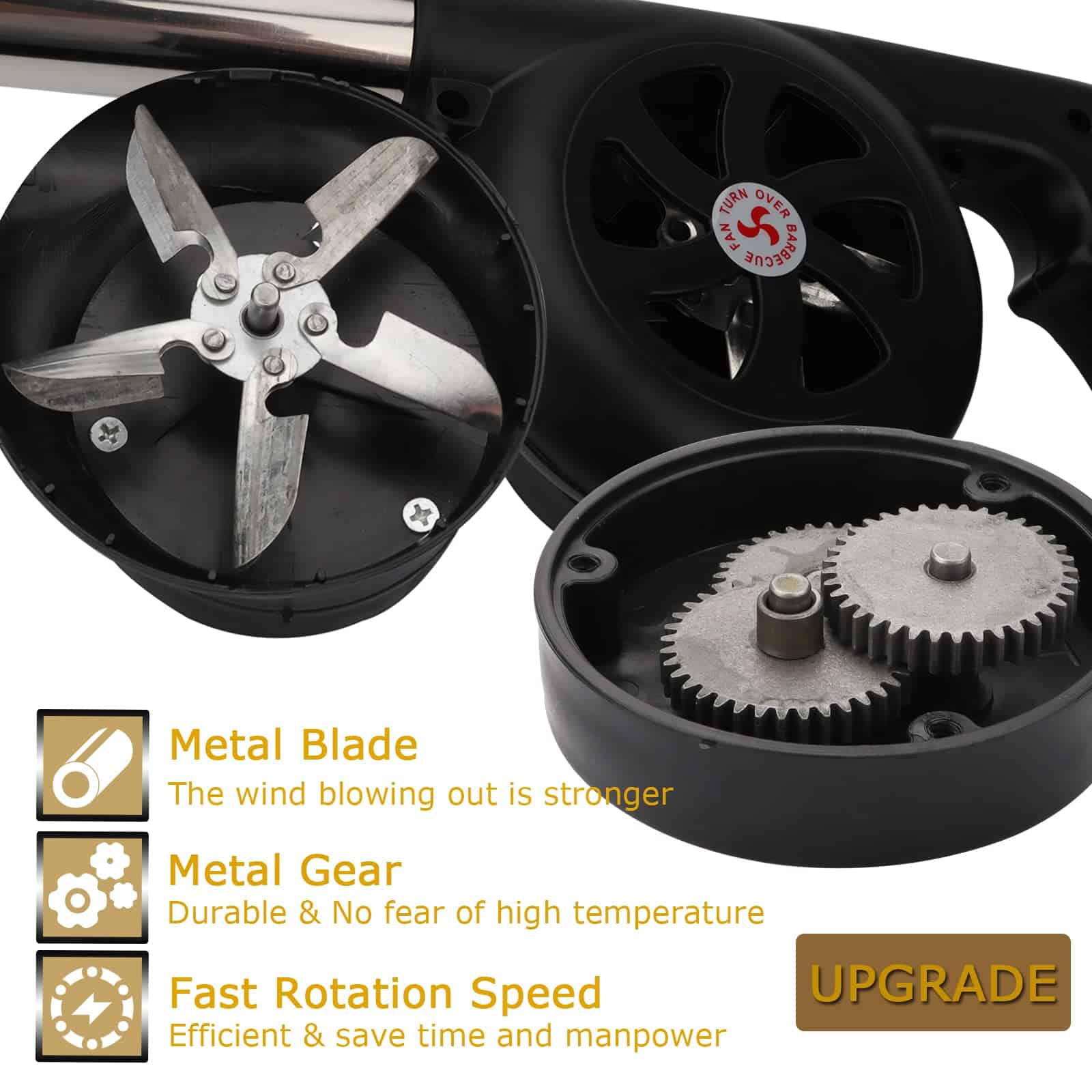 Ventilador de Manivela para Barbacoa GkGk, Soplador de Aire - Imagen 4
