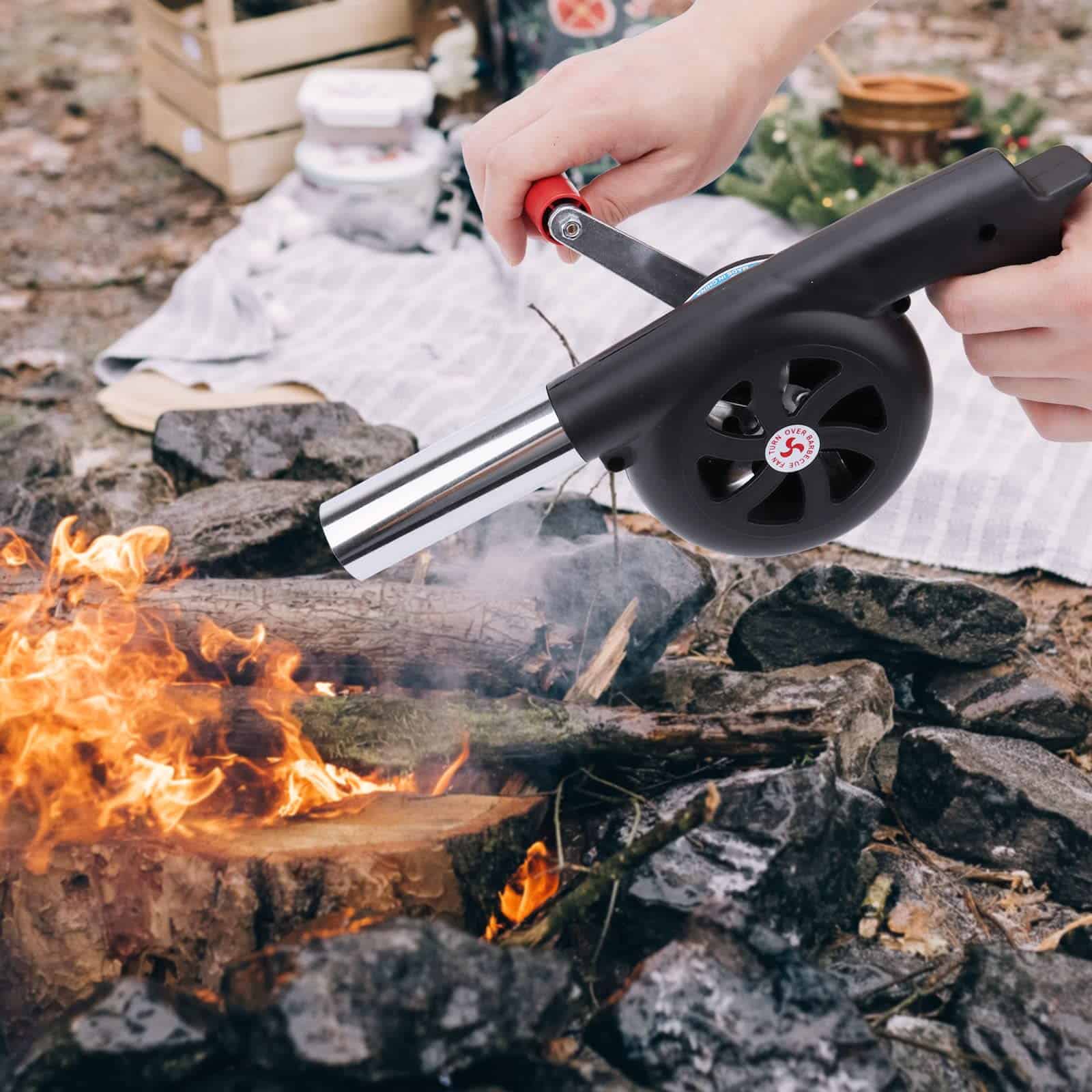 Ventilador de Manivela para Barbacoa GkGk, Soplador de Aire - Imagen 8