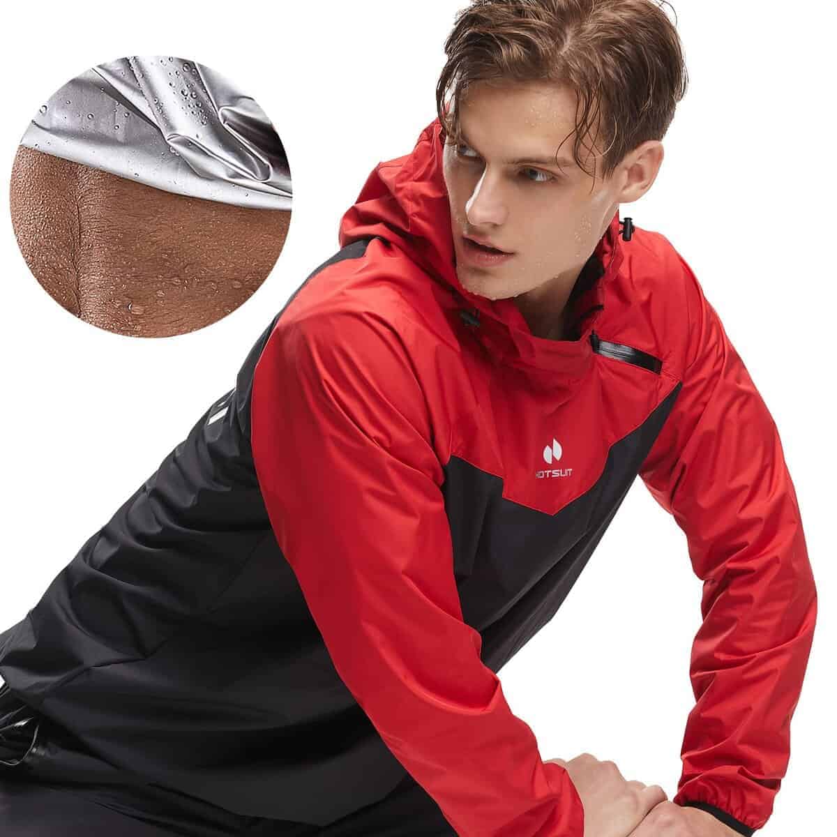 Chaqueta Sauna HOTSUIT para Hombres Pérdida de -Rojo - Imagen 3