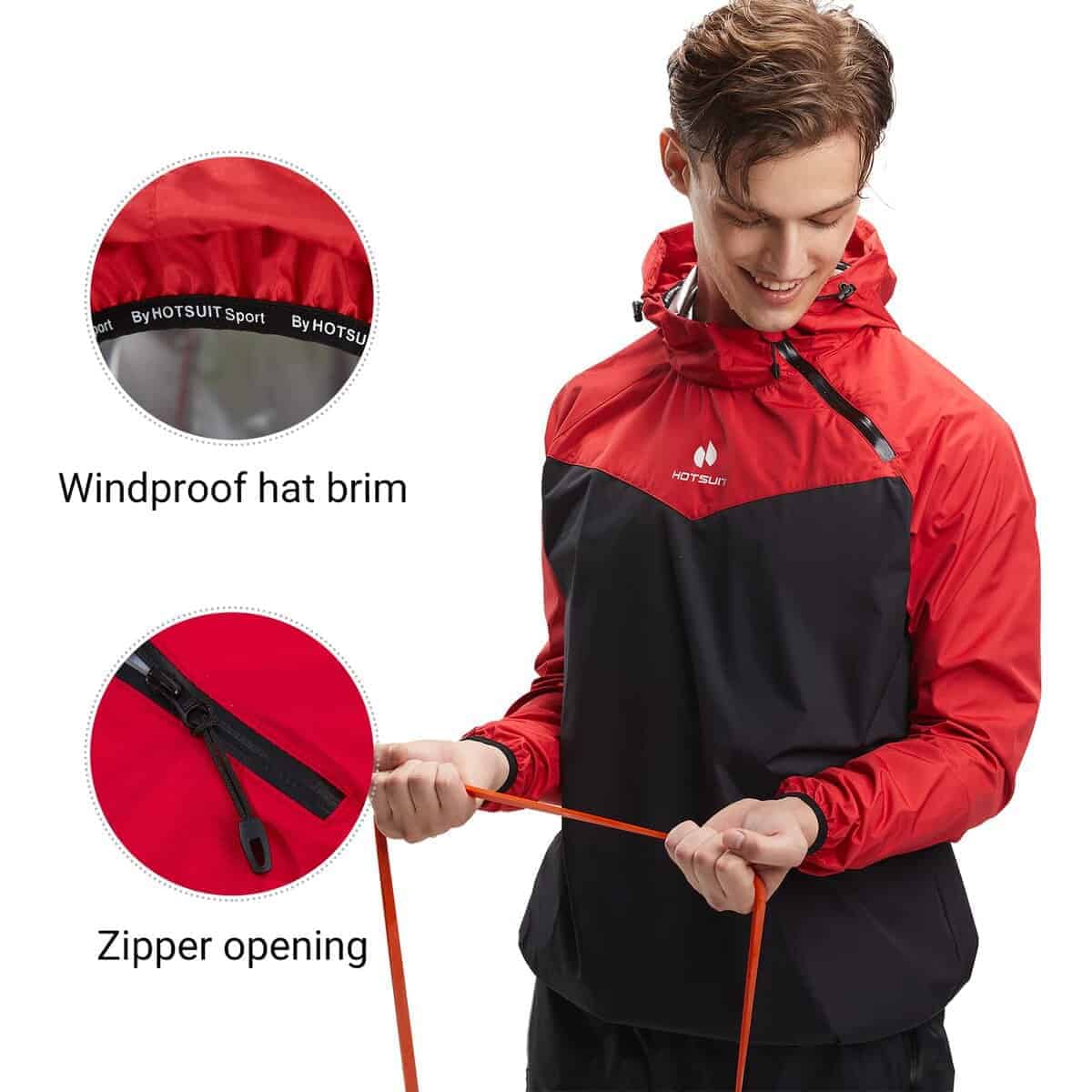 Chaqueta Sauna HOTSUIT para Hombres Pérdida de -Rojo - Imagen 7