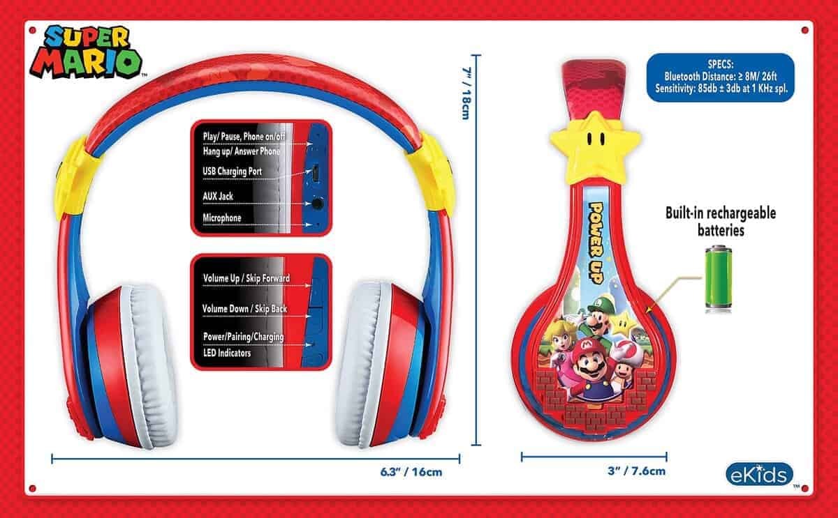 Auriculares inalámbricos Super Mario Bluetooth portátiles - Imagen 7